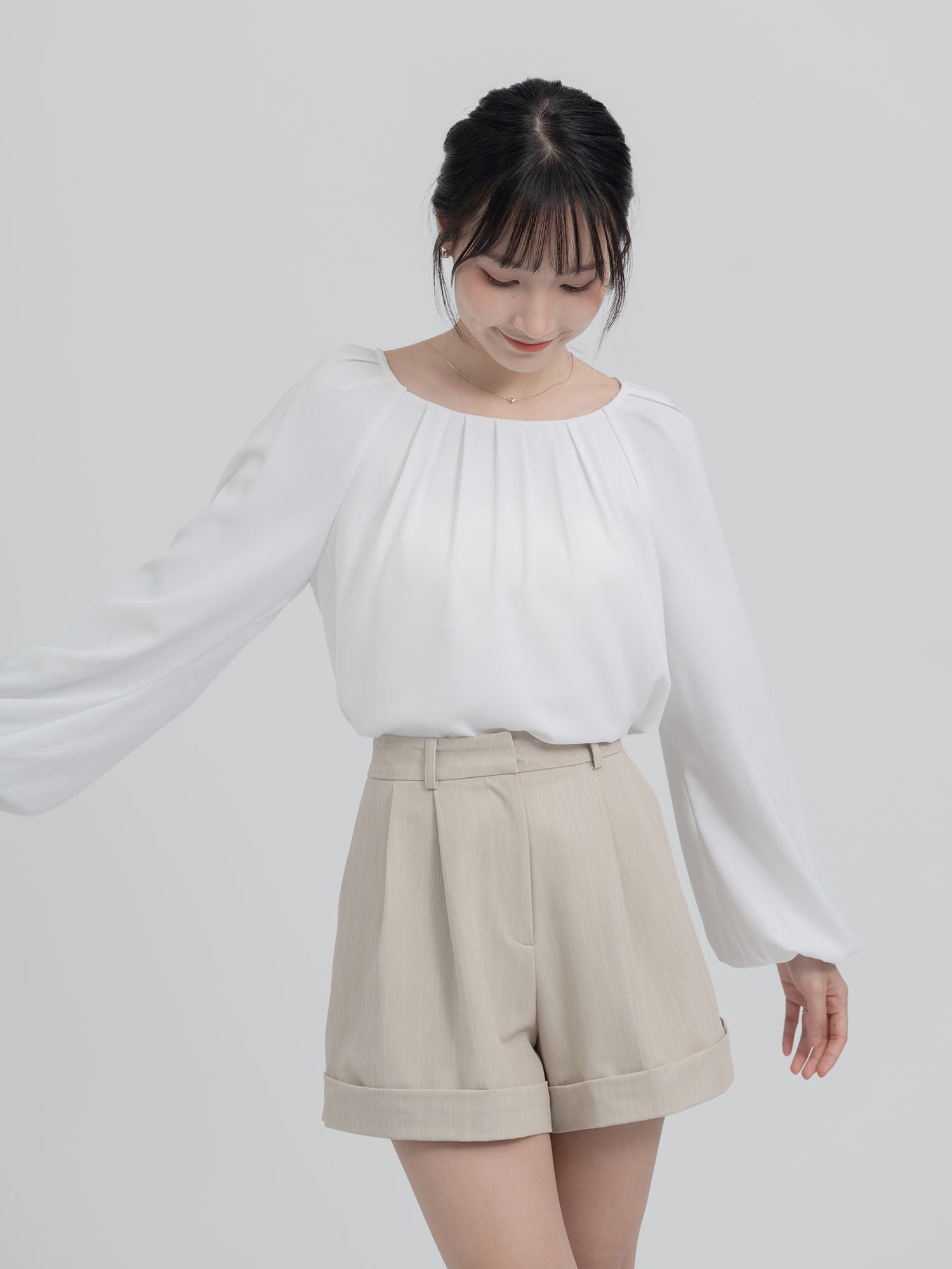 Helene 暗條紋西裝短褲