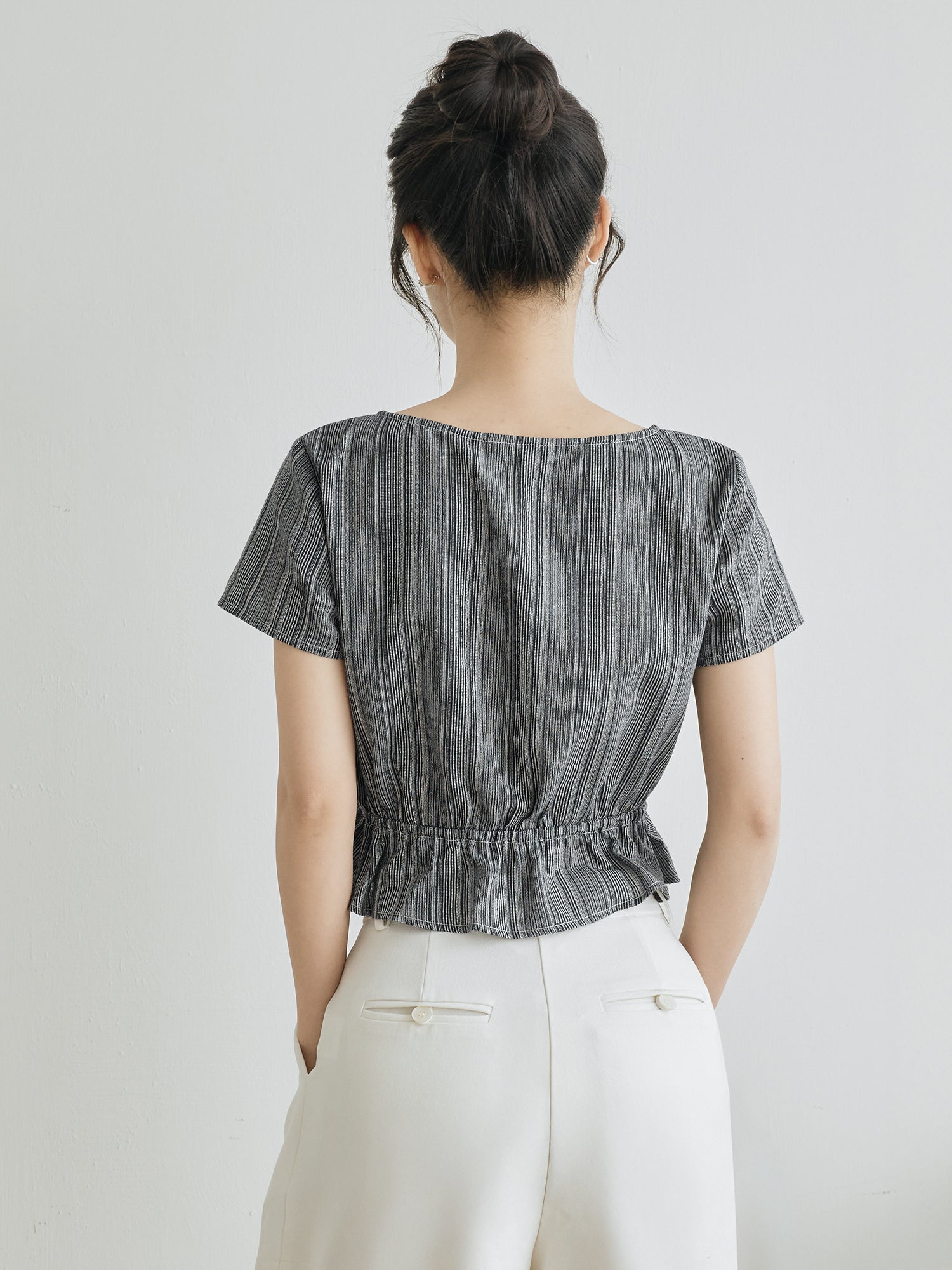 Striped Tie Waist Top