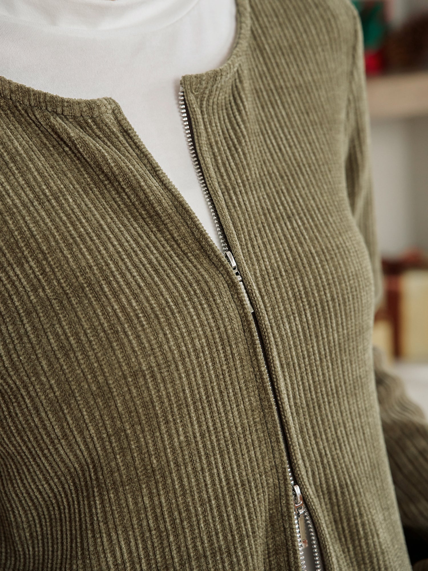 絨面坑紋針織小外套