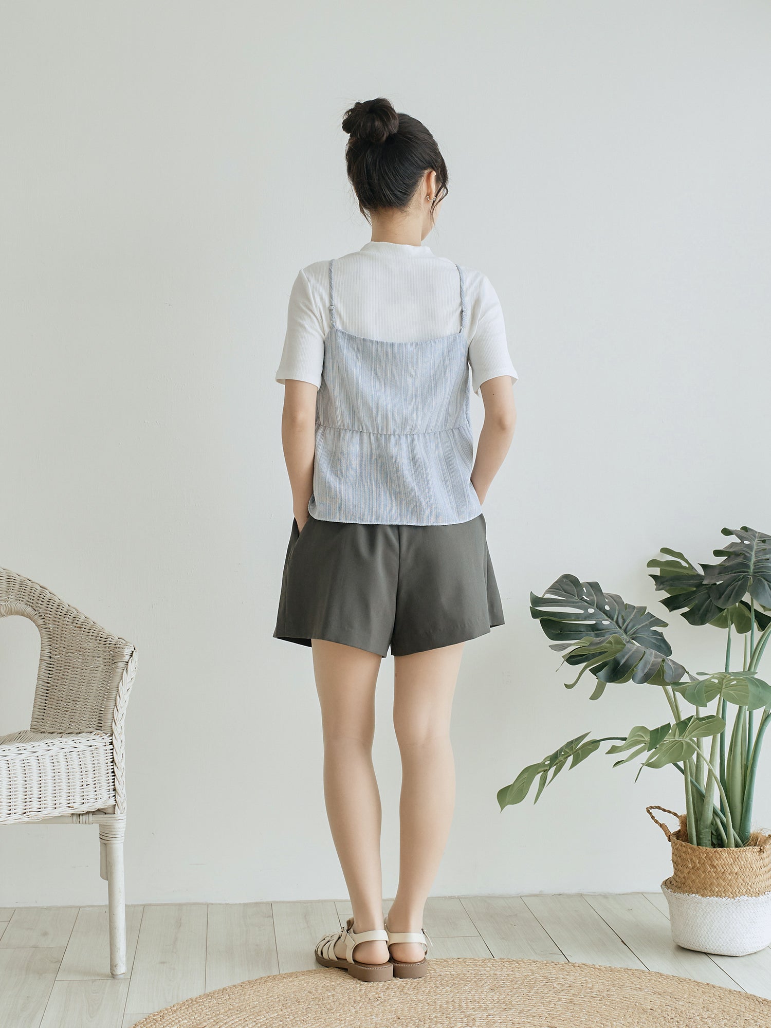 Striped Flare Hem Cami Top