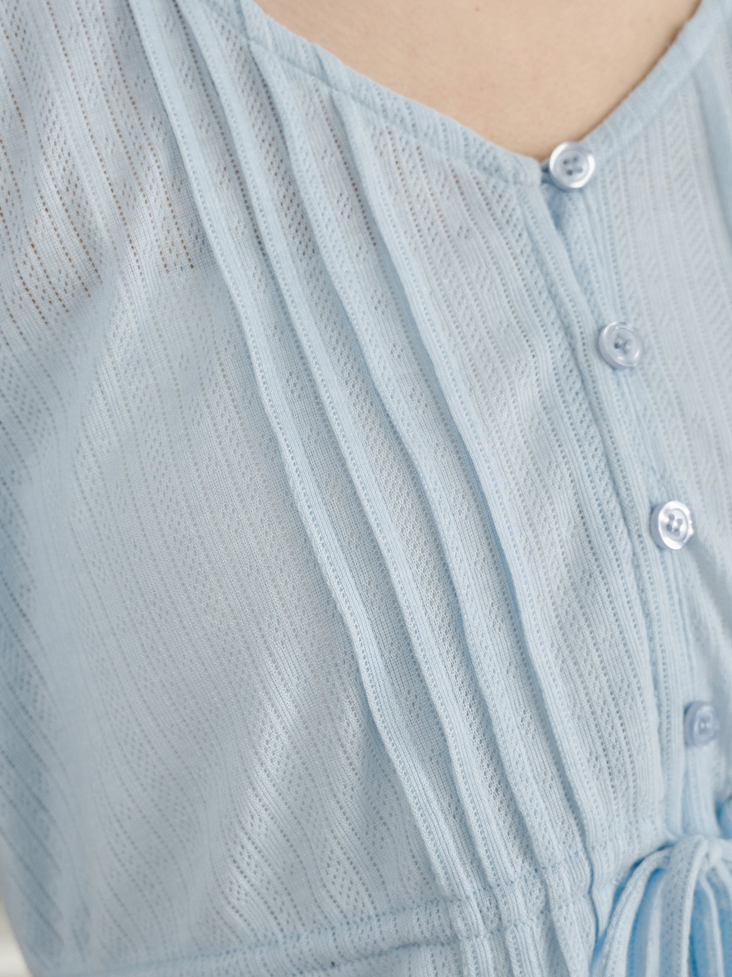 Pintuck Tie Waist Top