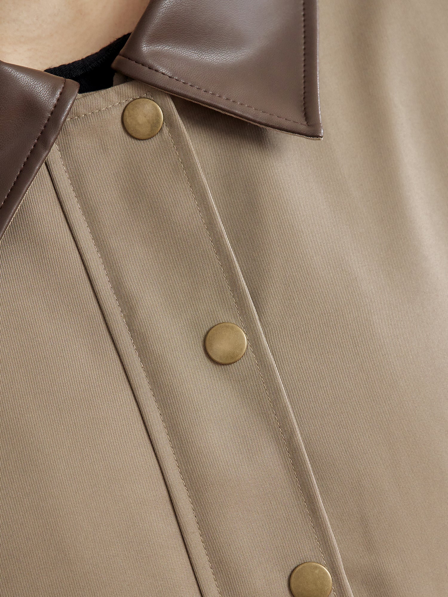 Leather Collar Barn Jacket