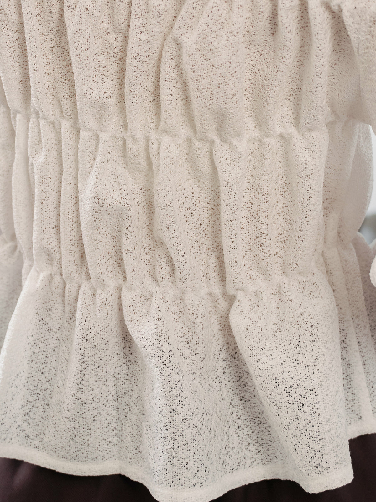 Wavy Hem Shirred Shirt