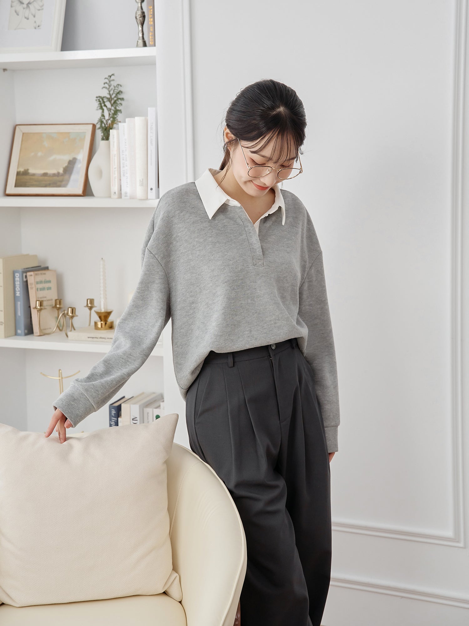 Contrast Collar Sweatshirt