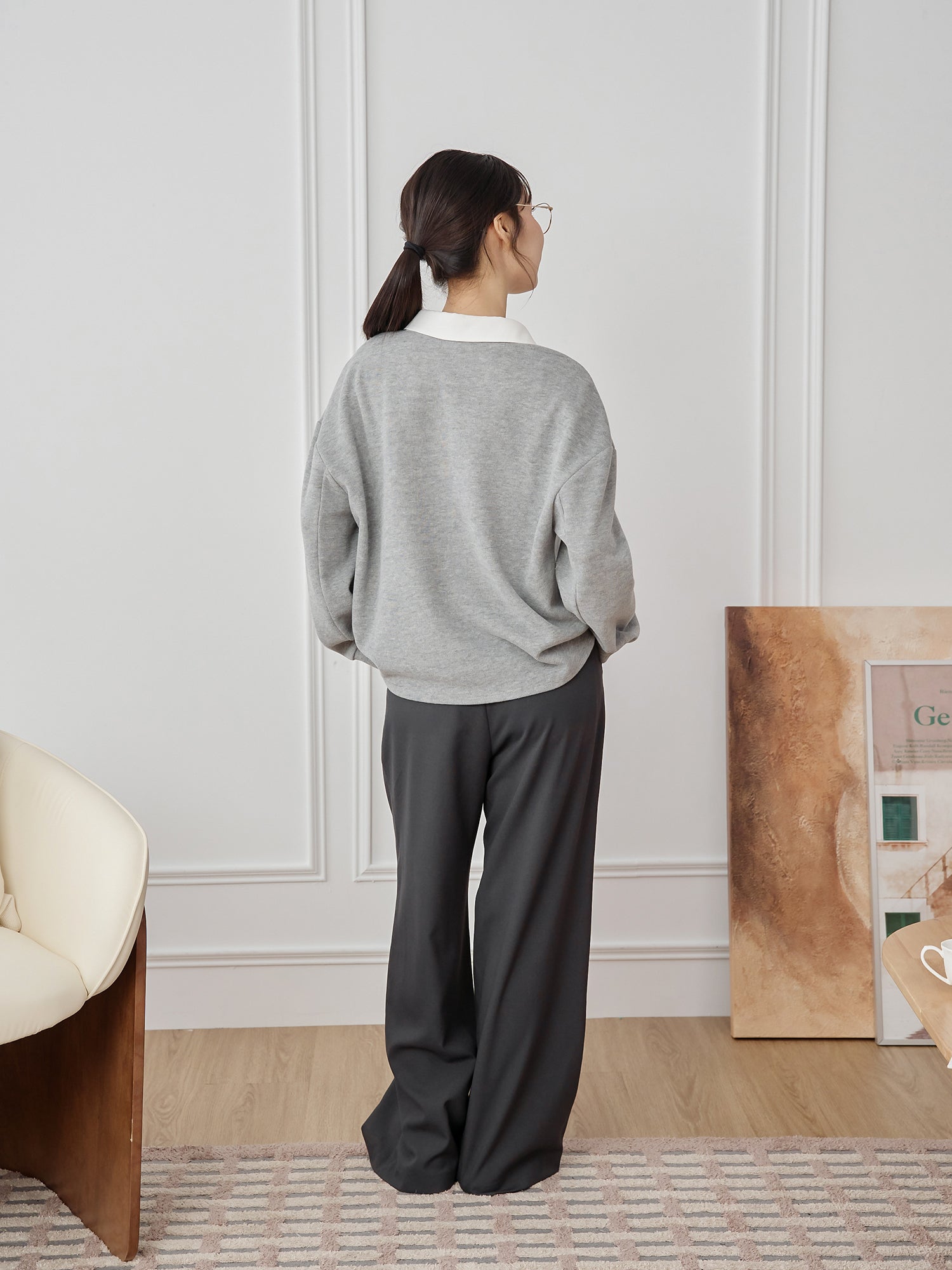 Contrast Collar Sweatshirt