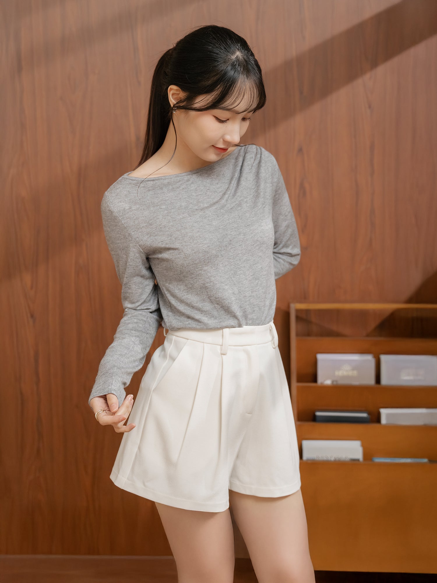 氣質打褶針織上衣