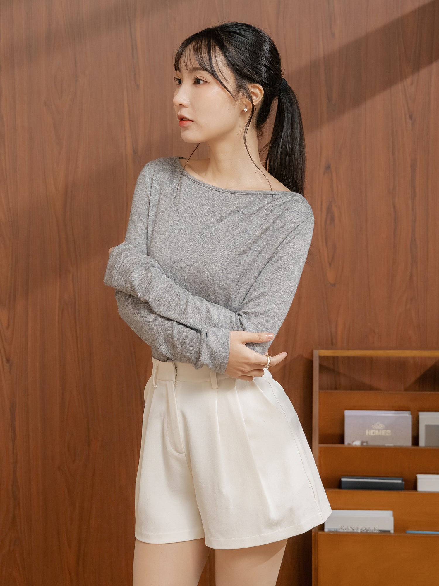 氣質打褶針織上衣