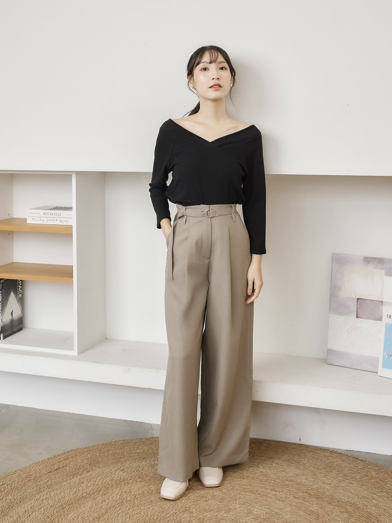 Belted Pleated Pants