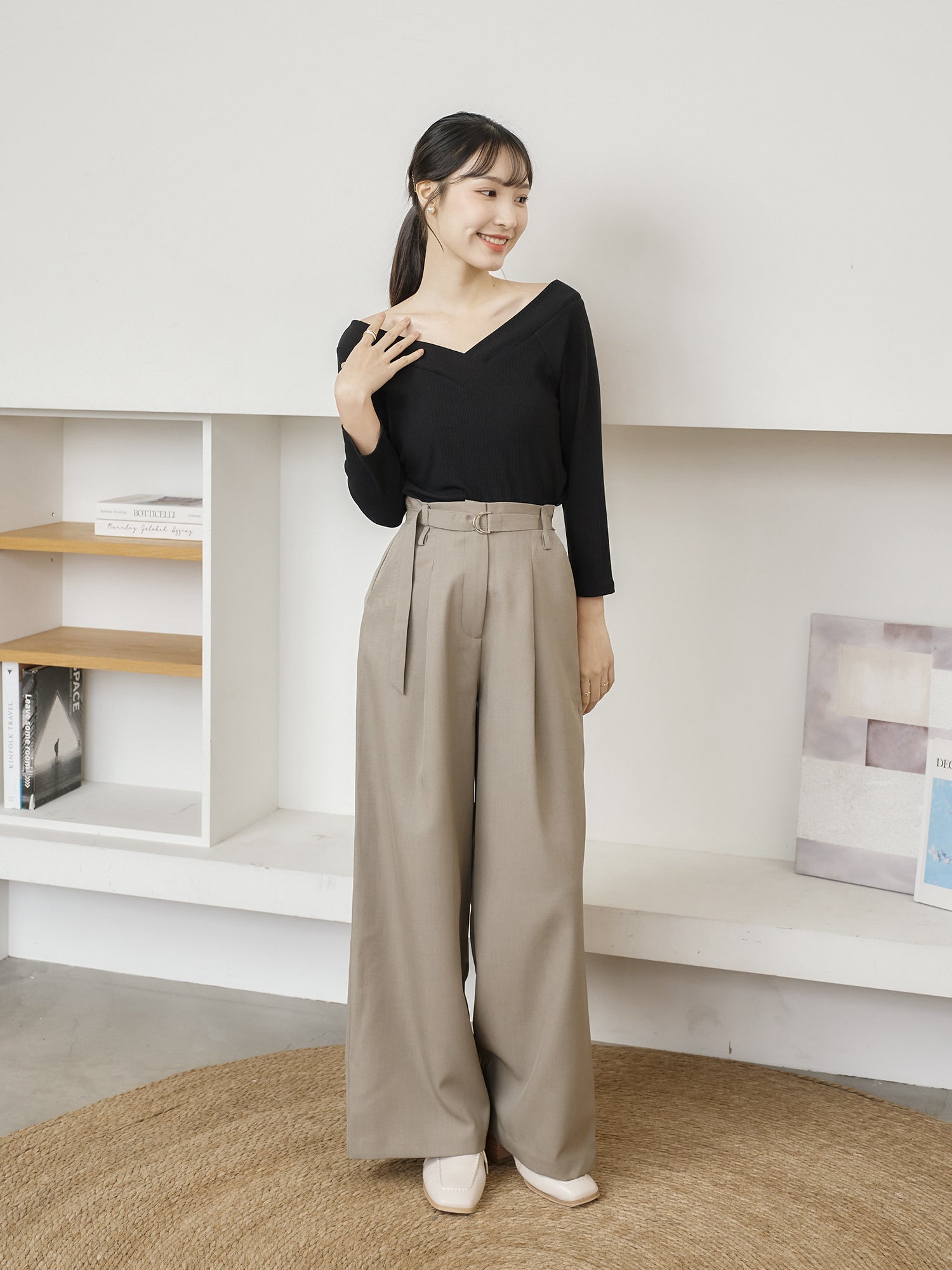 Belted Pleated Pants