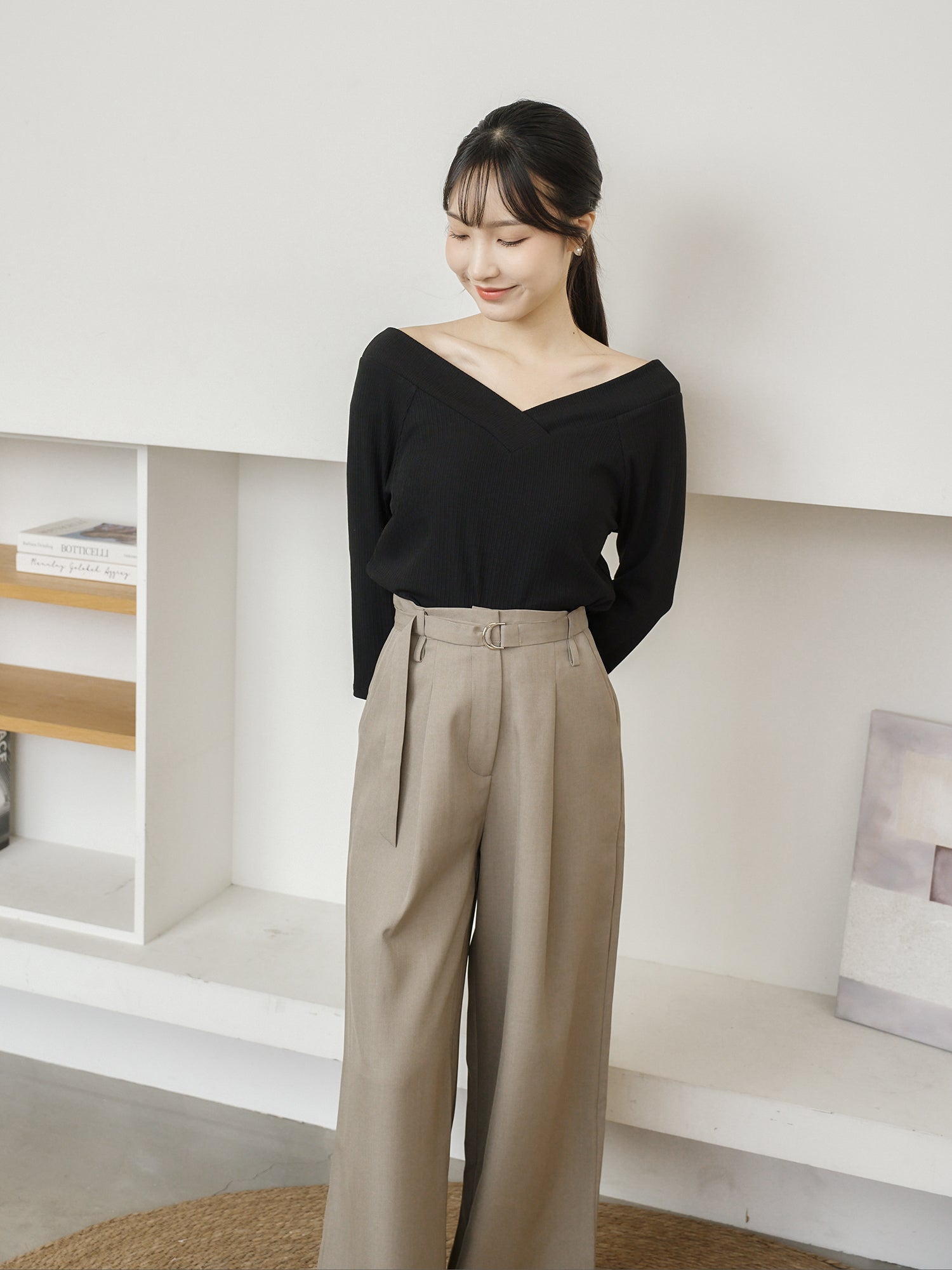 Belted Pleated Pants