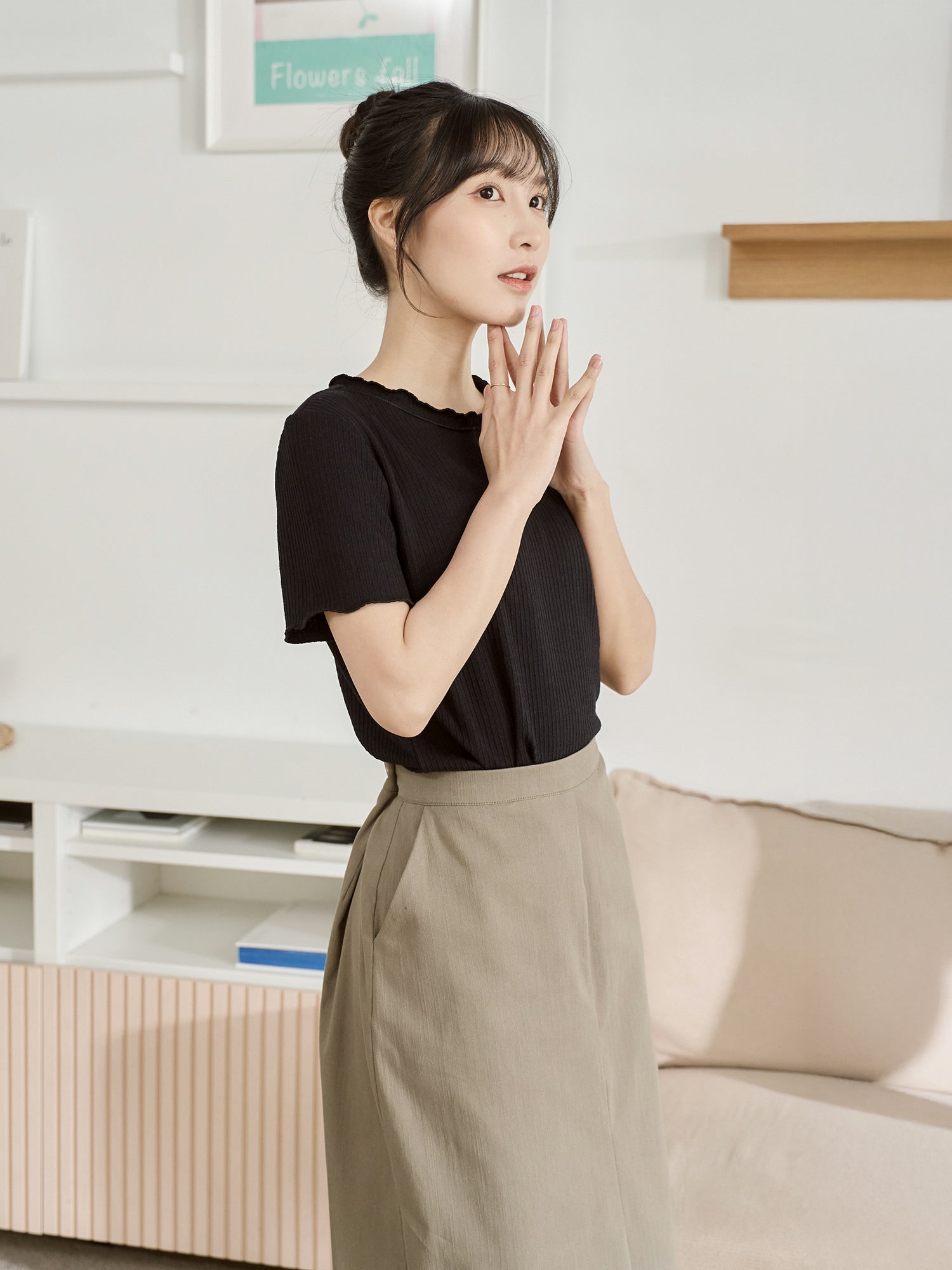 Textured Babylock Short Sleeve Top