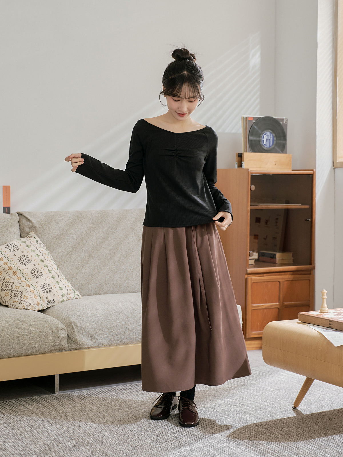 V-neck Front Gather Top