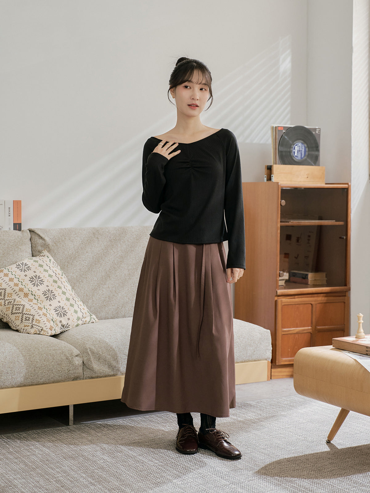 V-neck Front Gather Top