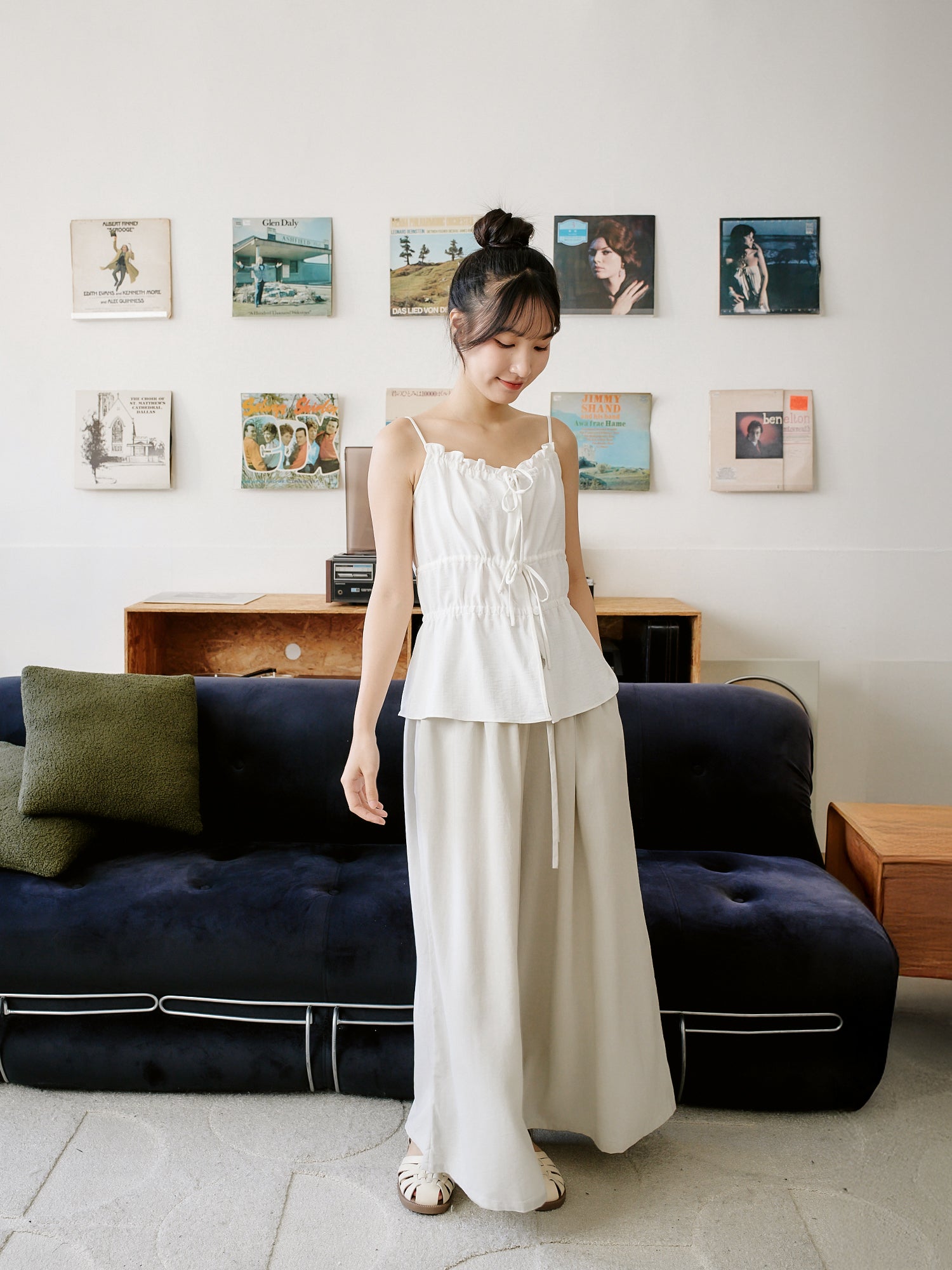 Tie Front Ruffled Cami Top