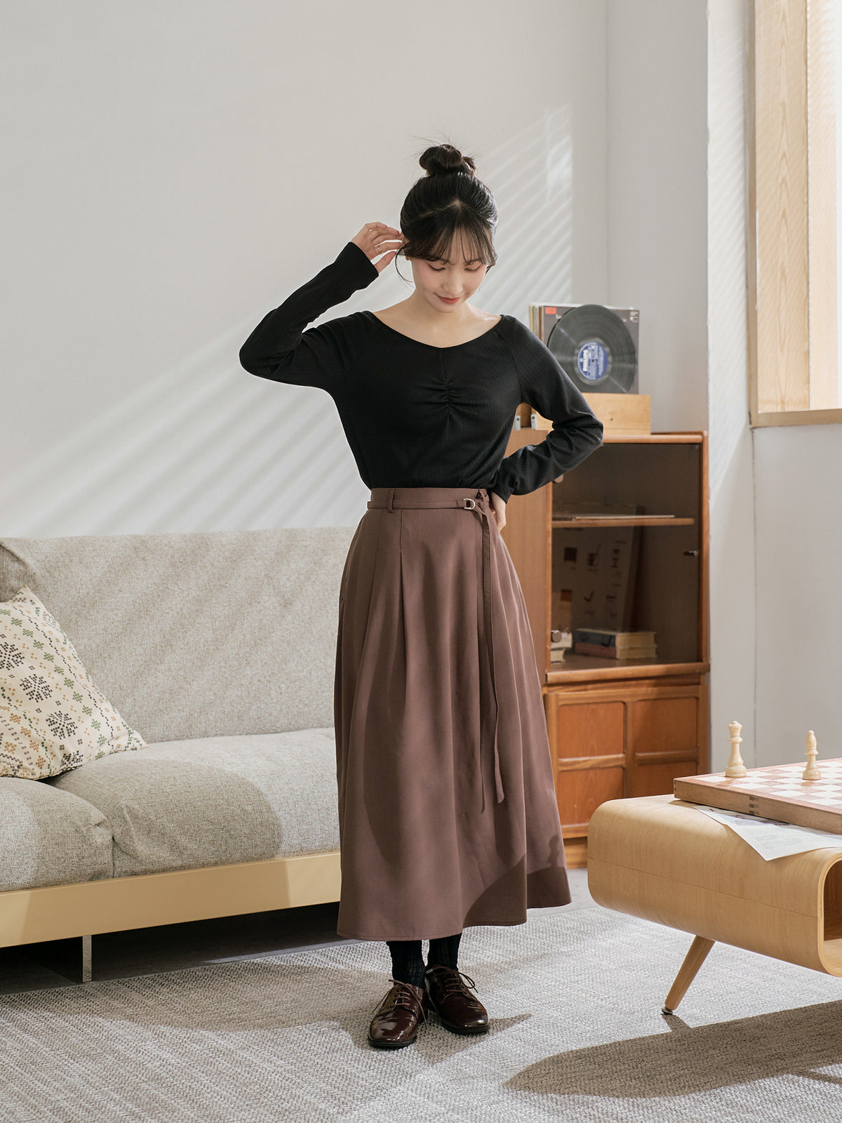 V-neck Front Gather Top