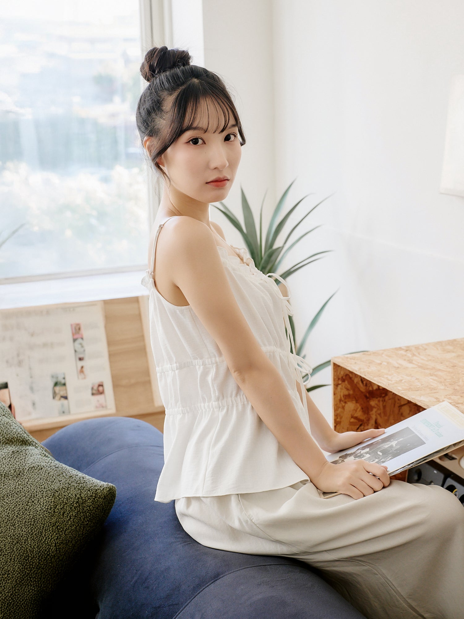 Tie Front Ruffled Cami Top