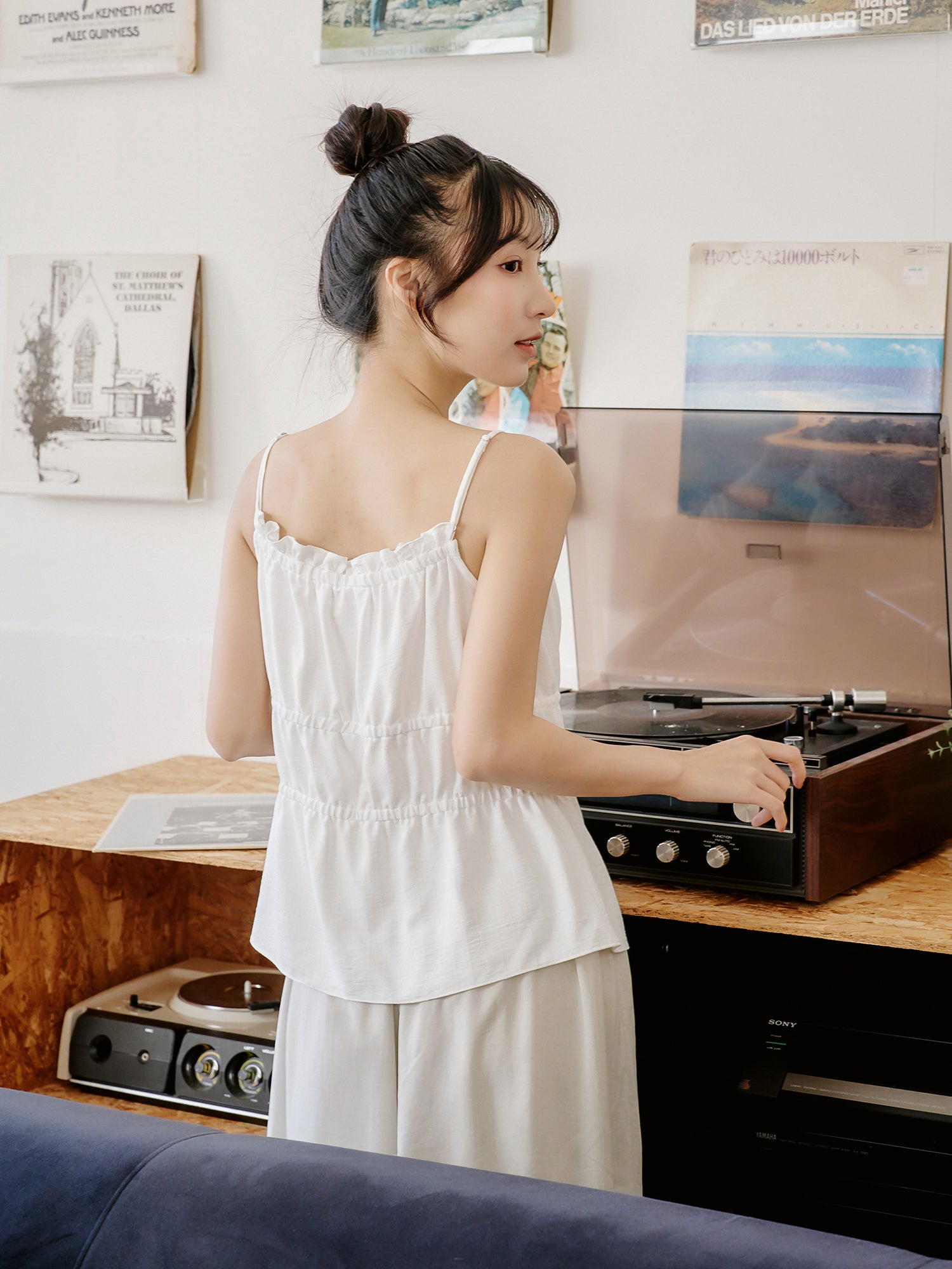 Tie Front Ruffled Cami Top