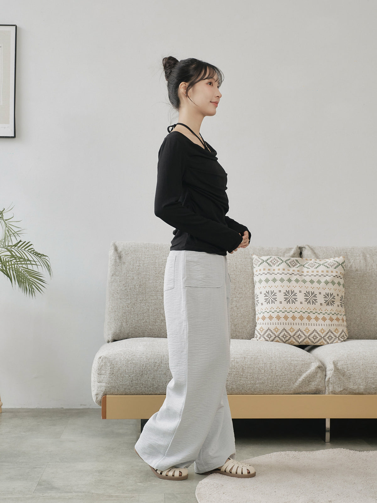 Layered Tie Neck Top