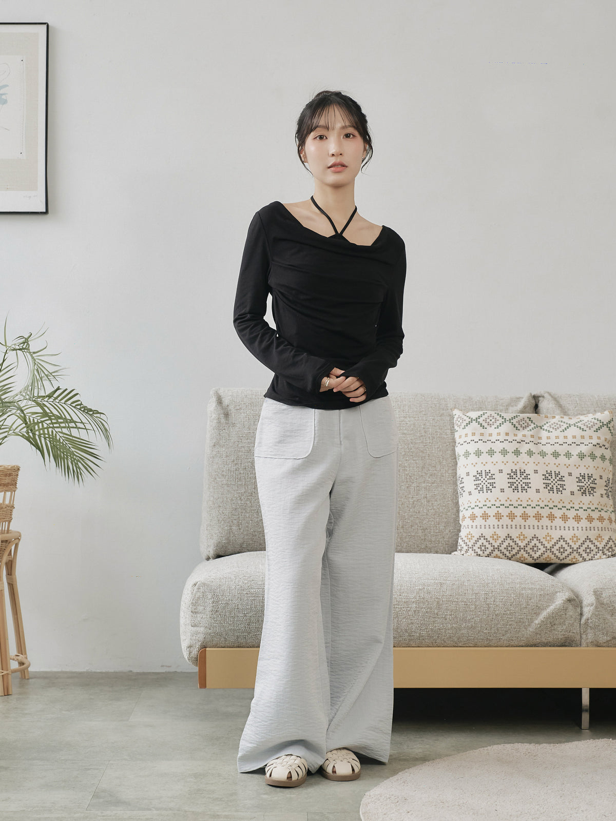 Layered Tie Neck Top