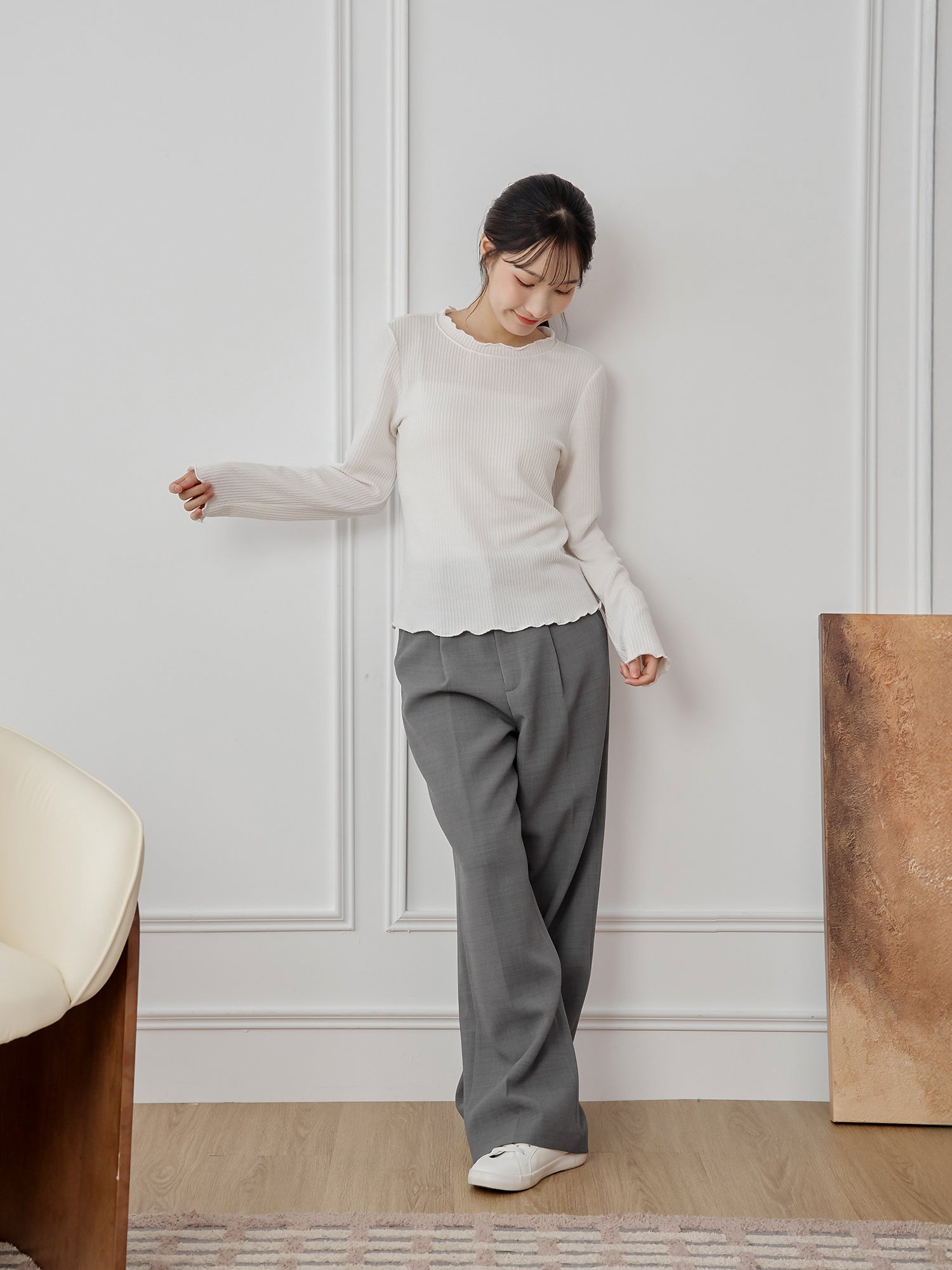 立體細條紋上衣