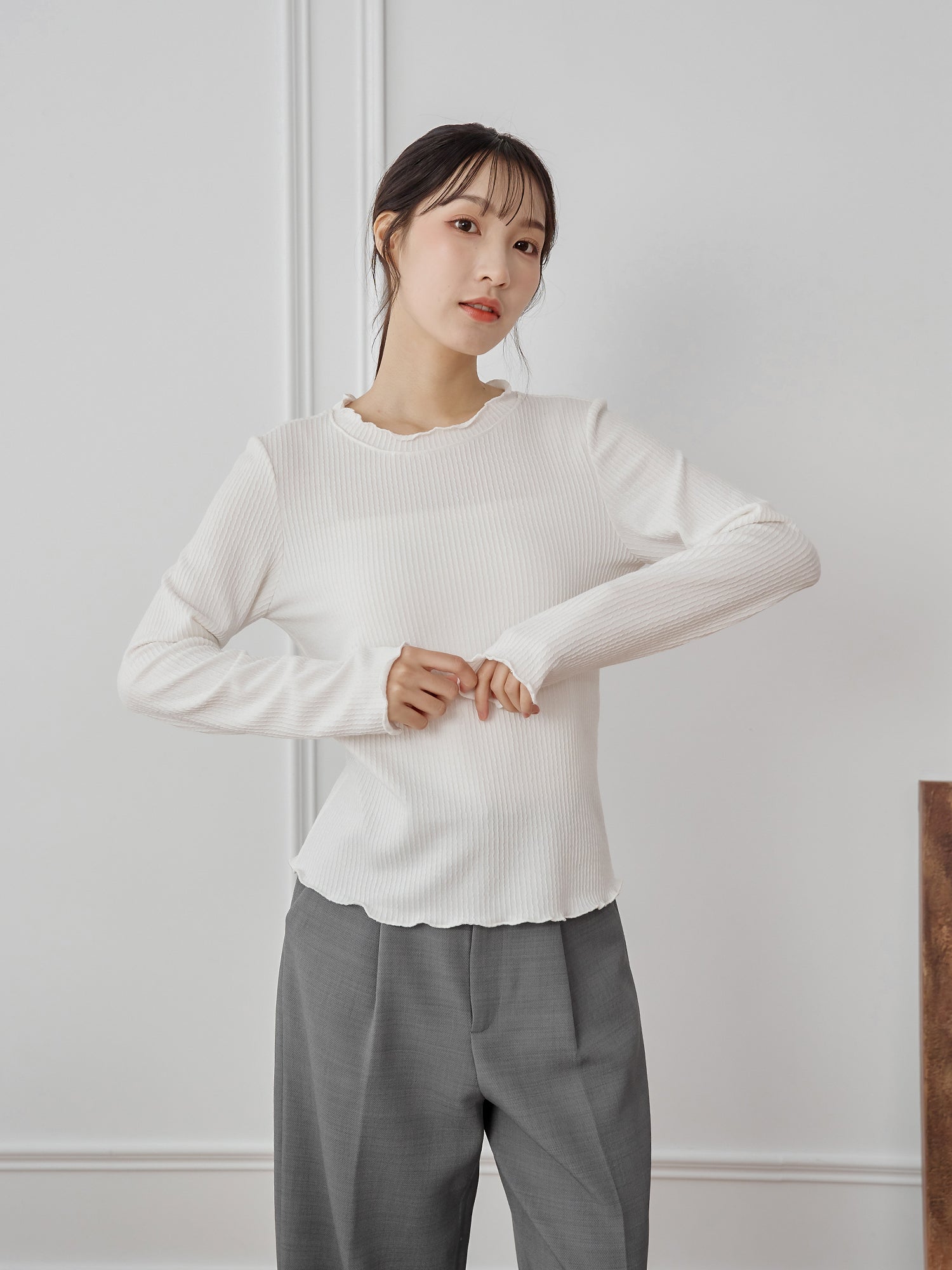 立體細條紋上衣