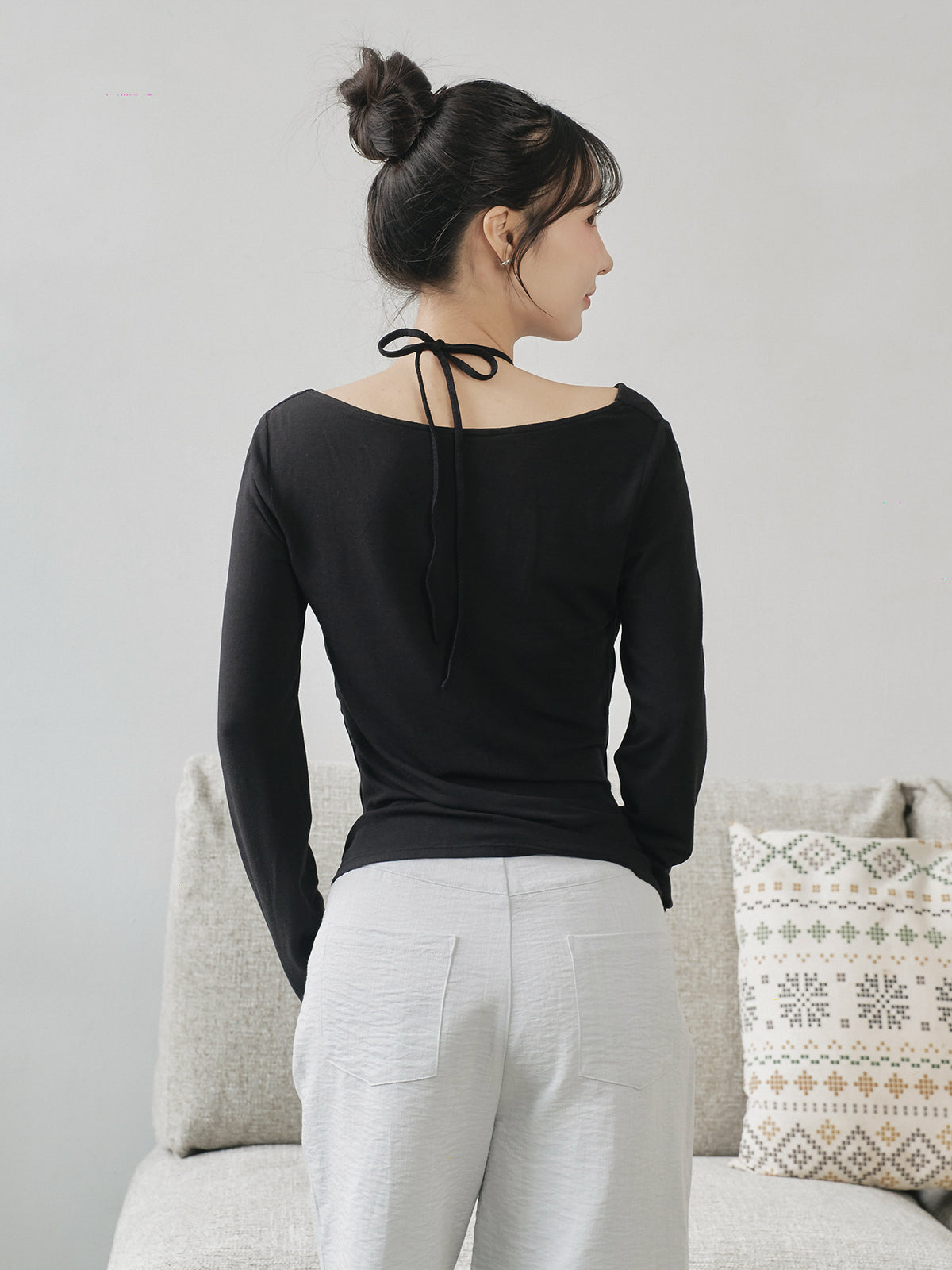 Layered Tie Neck Top