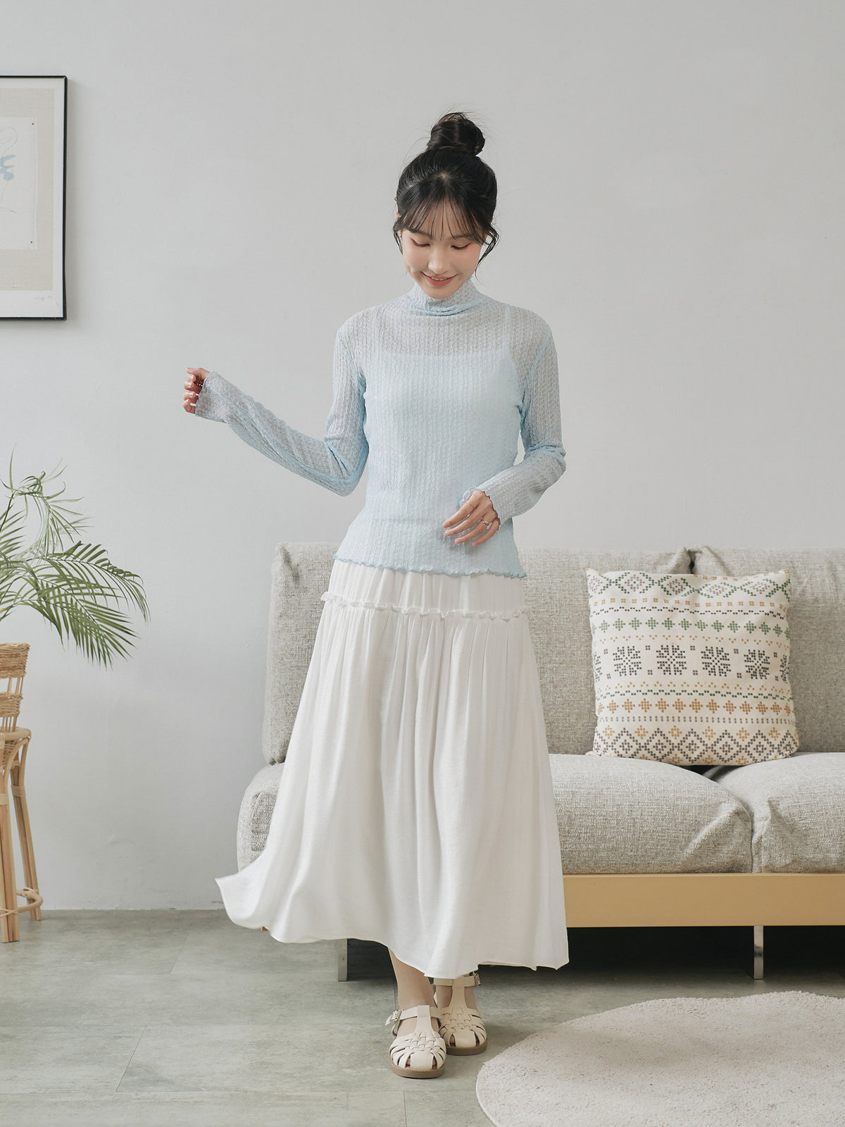 Lace High Neck Top
