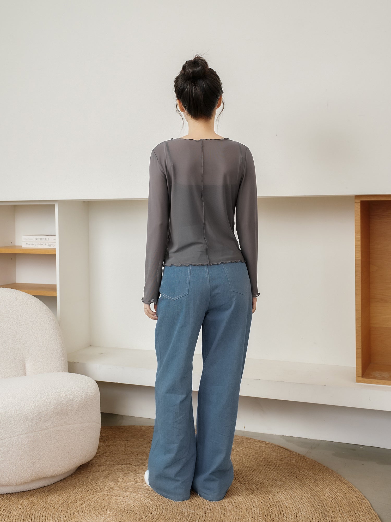 Soft Ruffle Sheer Top