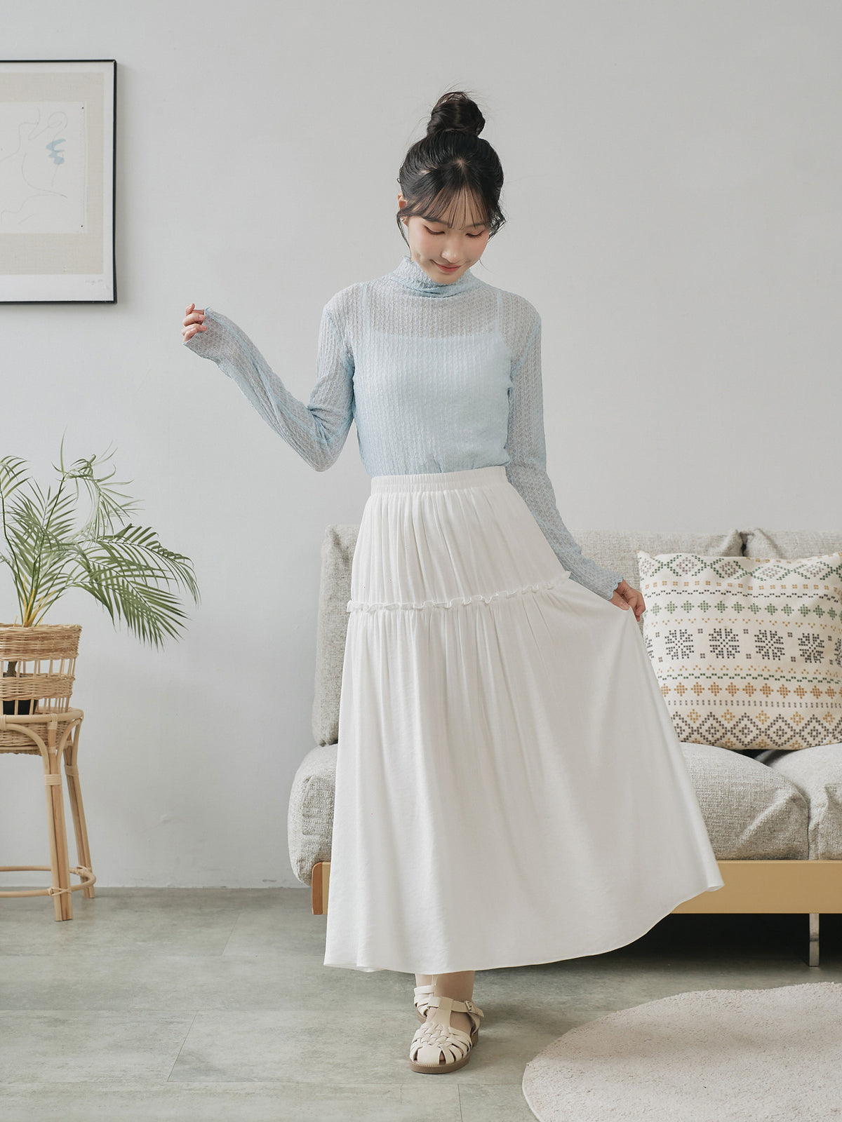 Lace High Neck Top