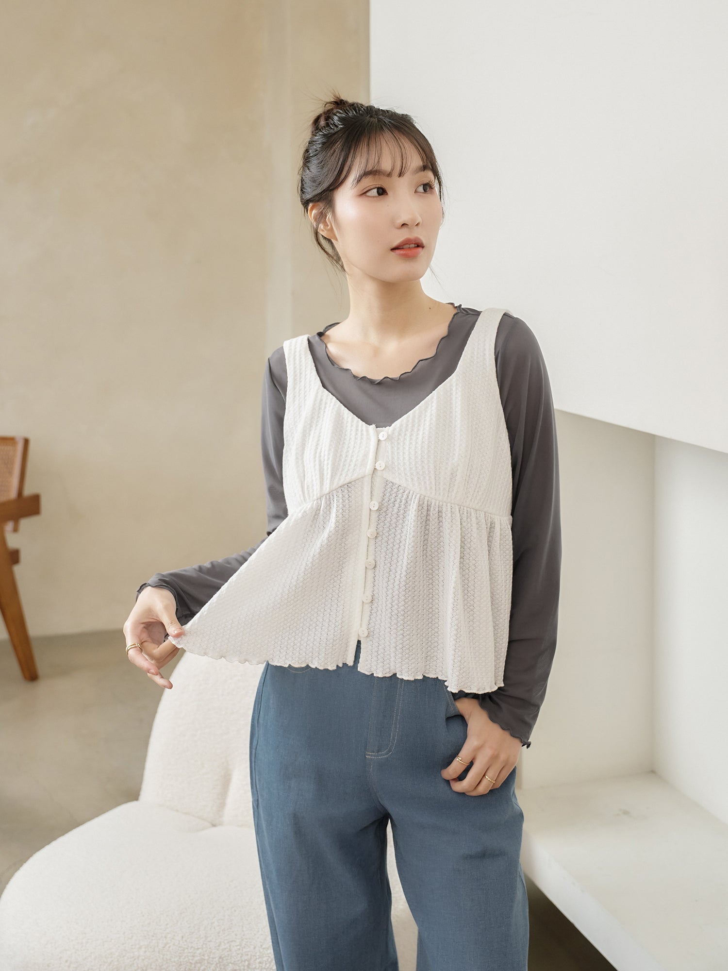 Waffle Sleeveless Top