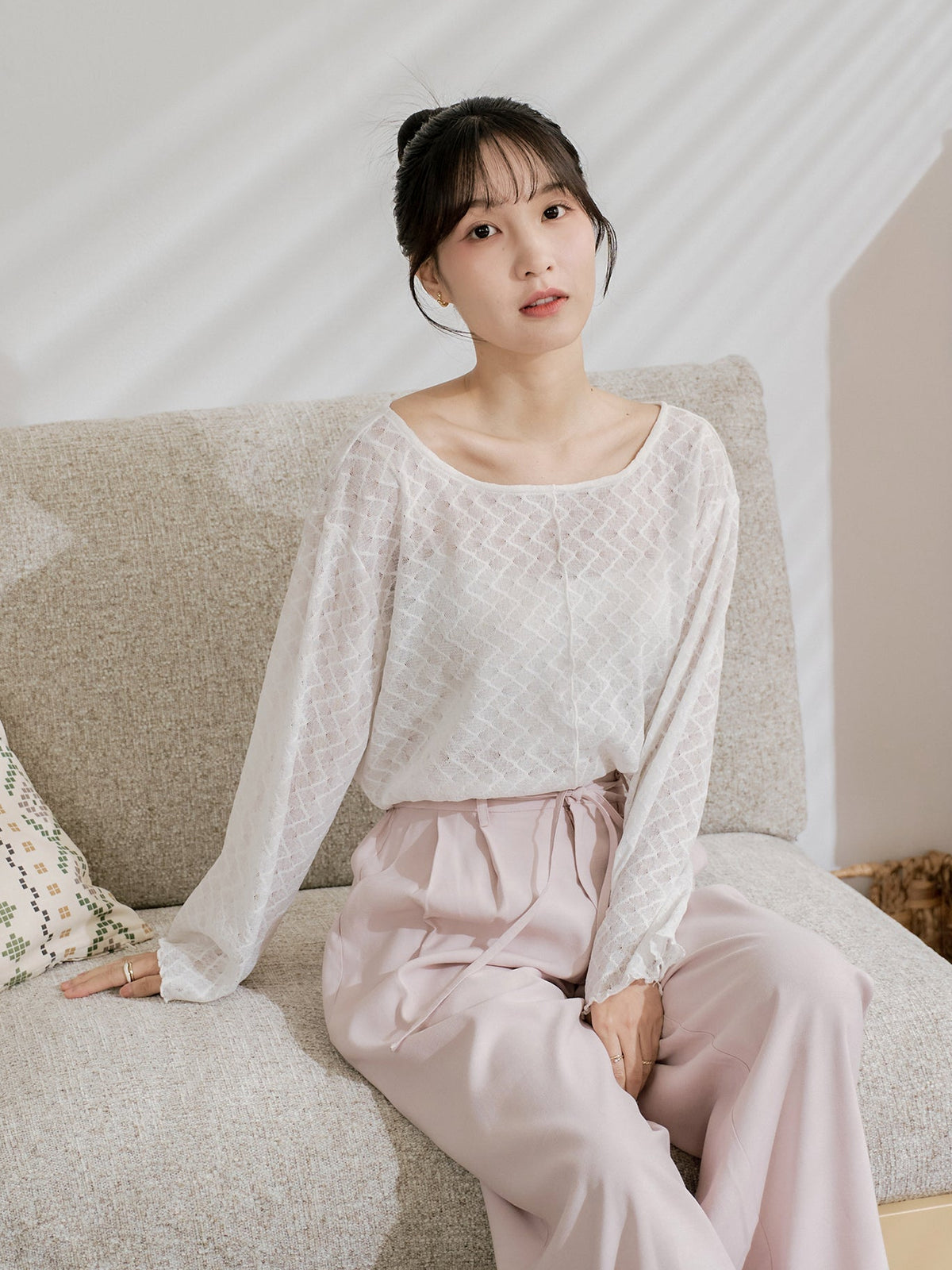 Semi Sheer Babylock Top