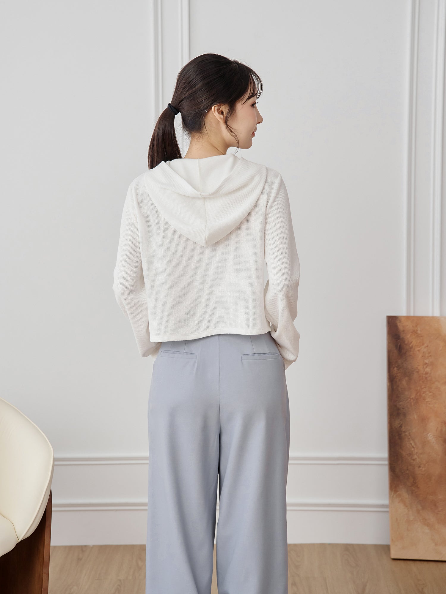 Henley Hooded Knit Top