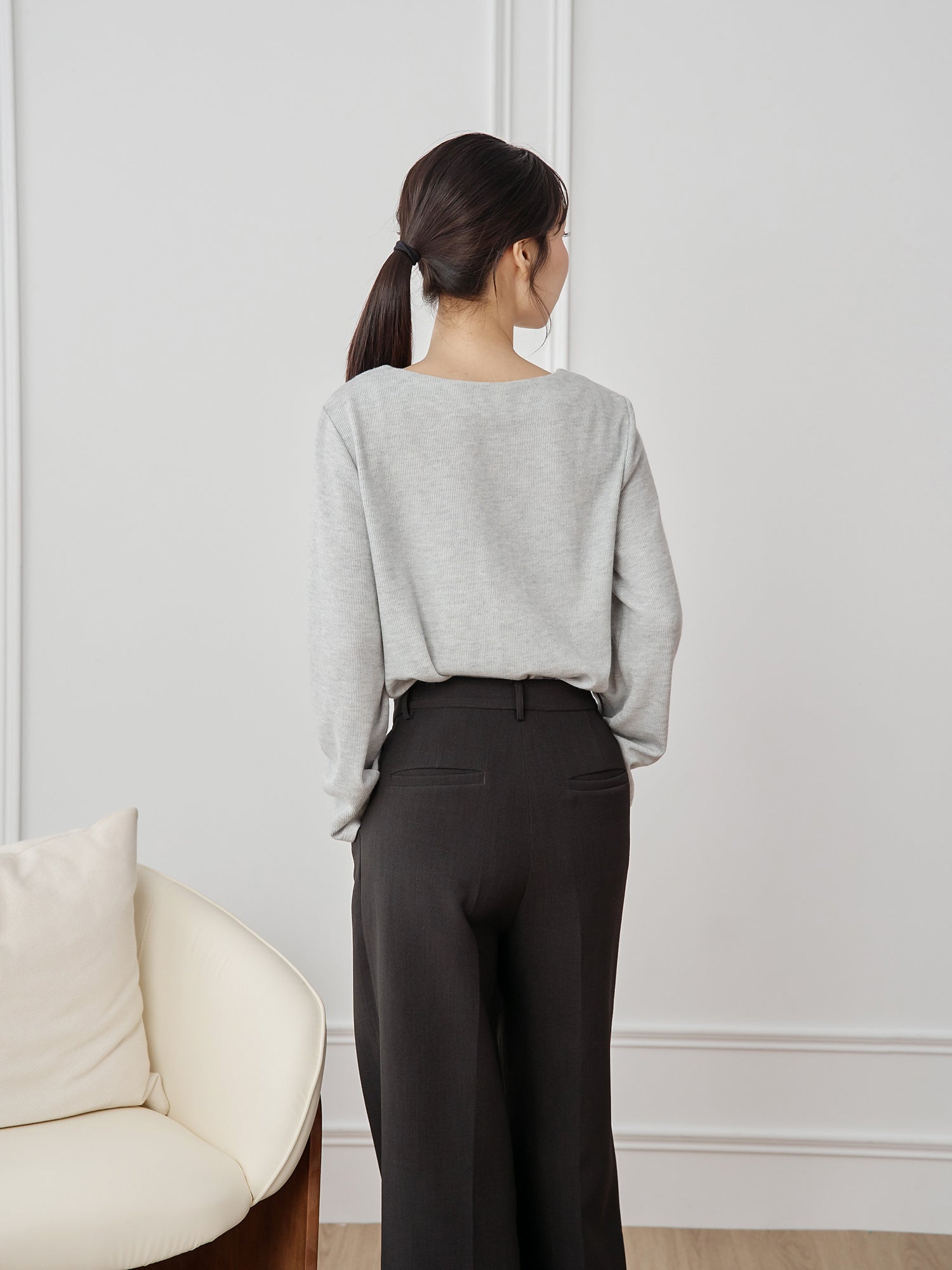 Bell-Sleeve Square Neck Top