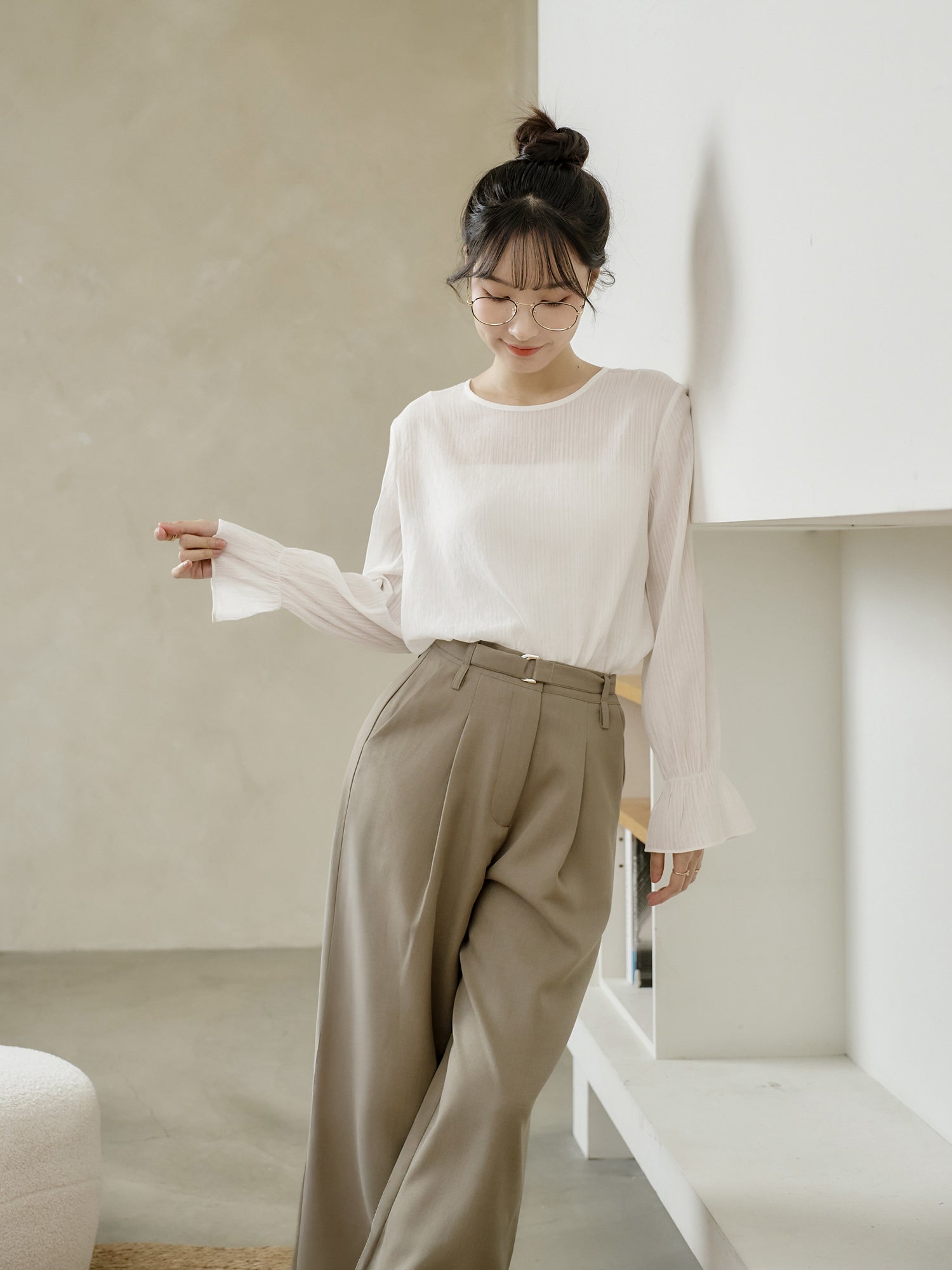 Belted Pleated Pants