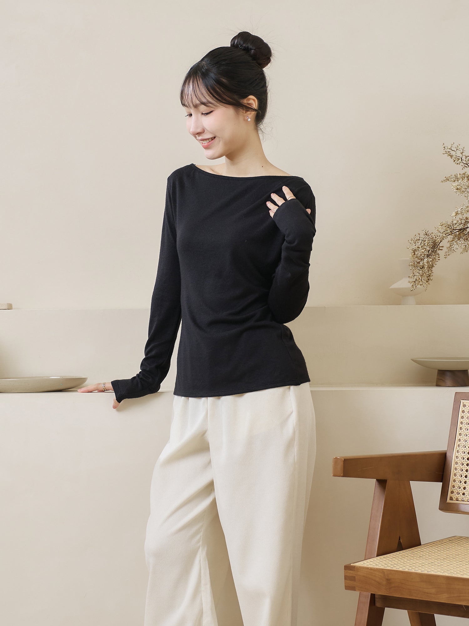 氣質打褶針織上衣