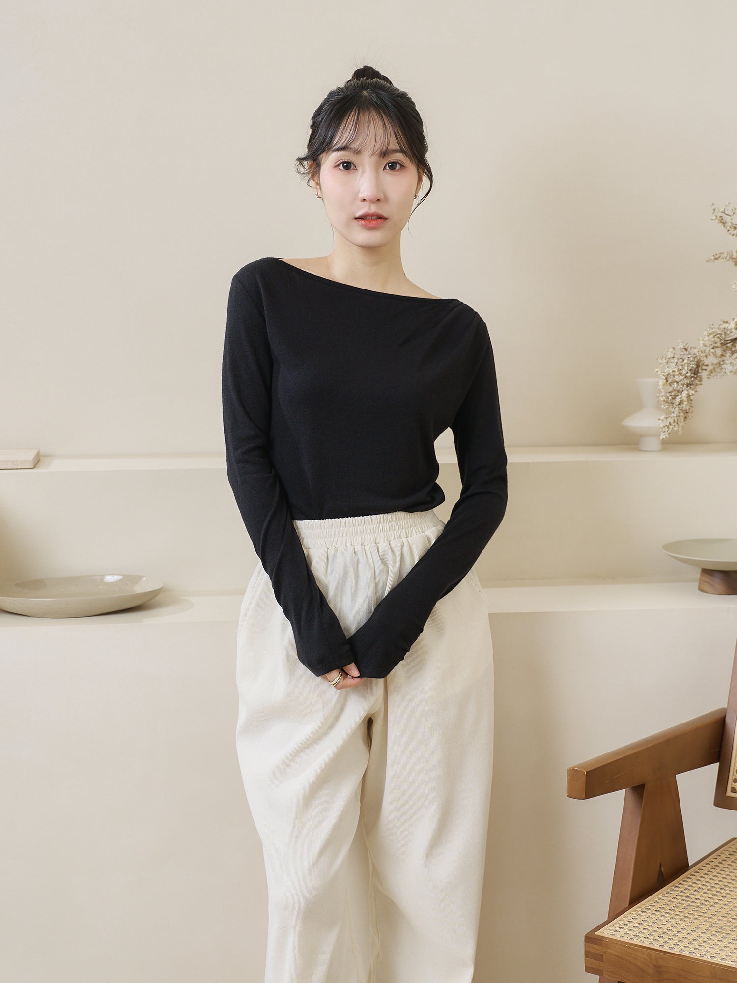 氣質打褶針織上衣