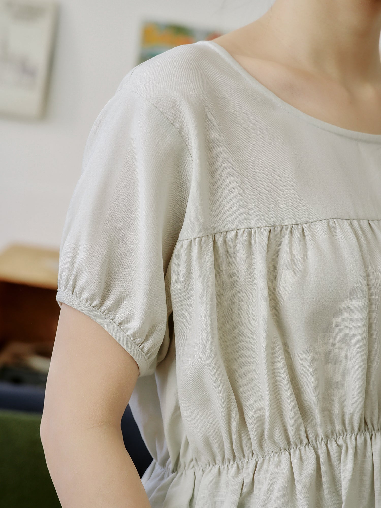 Feminine Elastic Waist Top