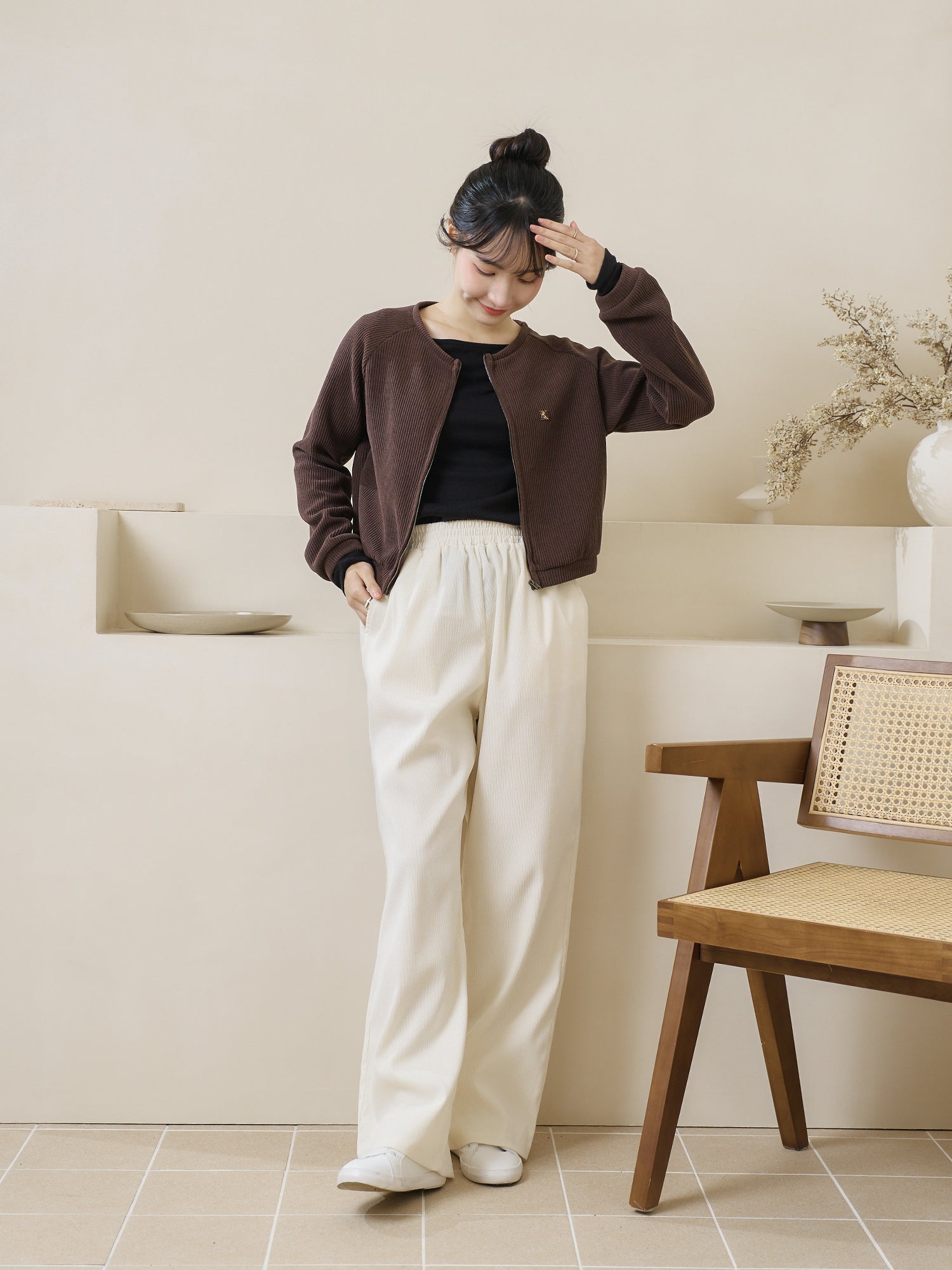 Waffle Zip-up Jacket