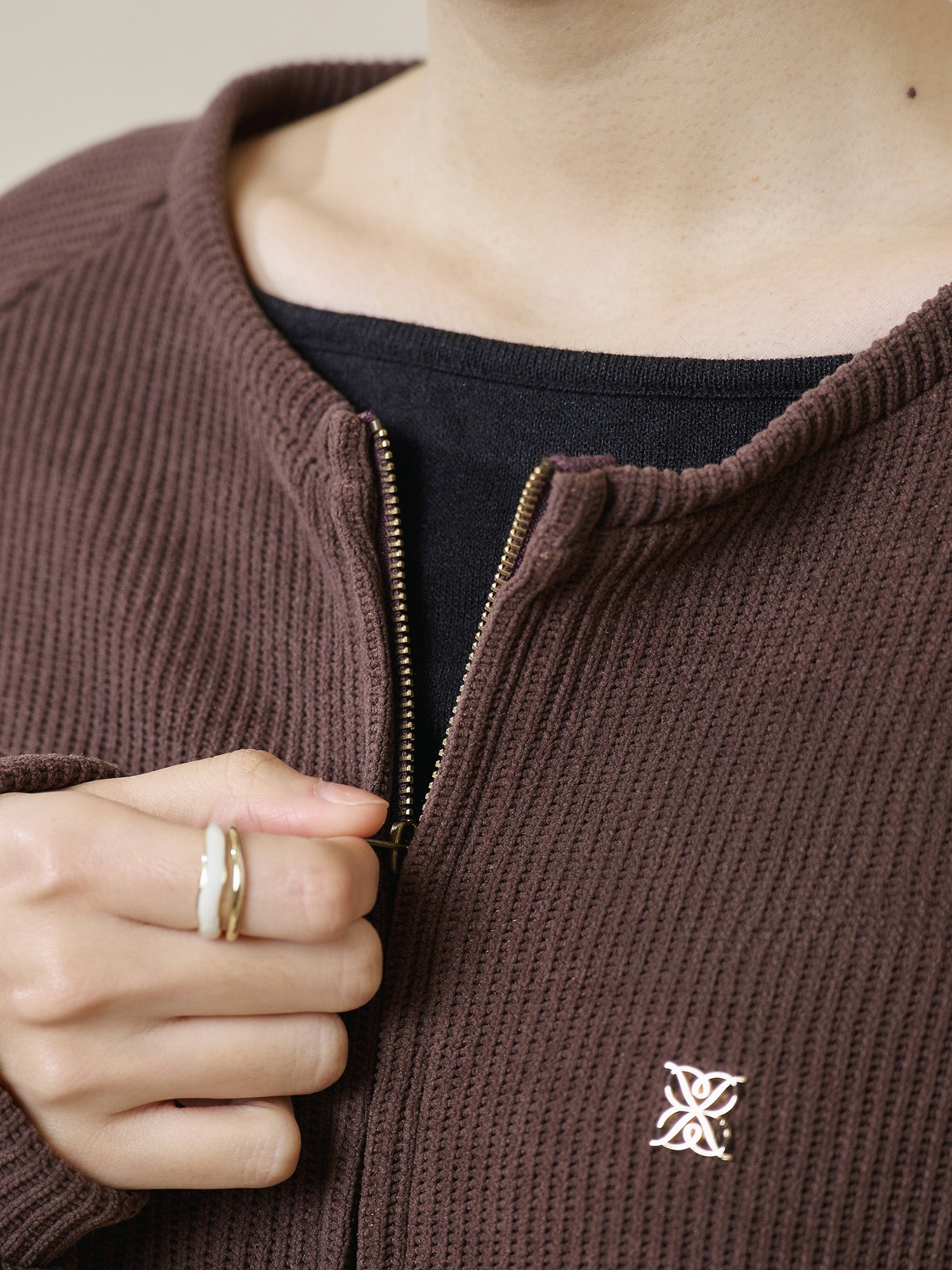 Waffle Zip-up Jacket