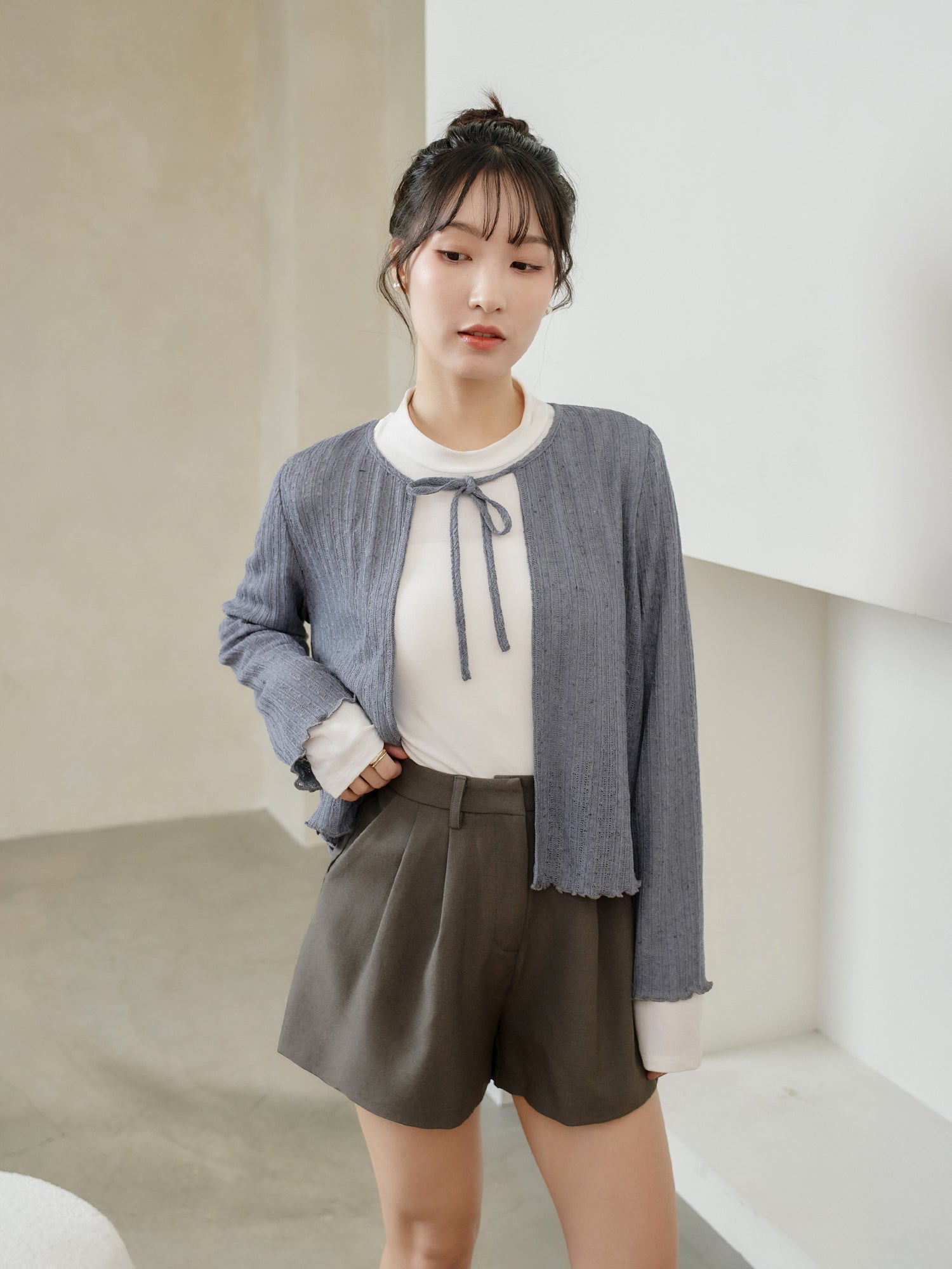 Crochet Tie Neck Cardigan