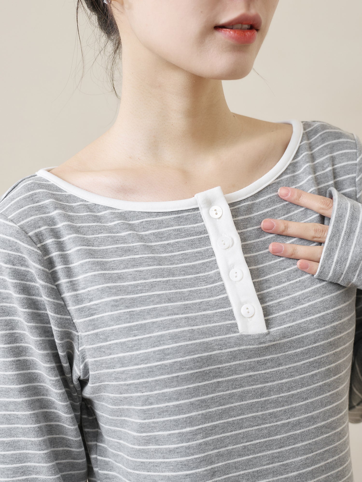 亨利領條紋上衣