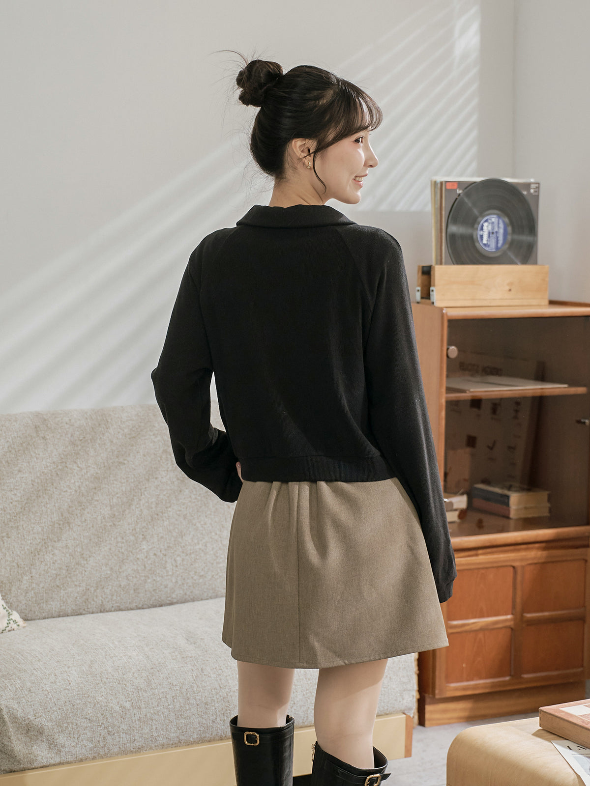 Soft Touch Cashmere Zip-Up Top