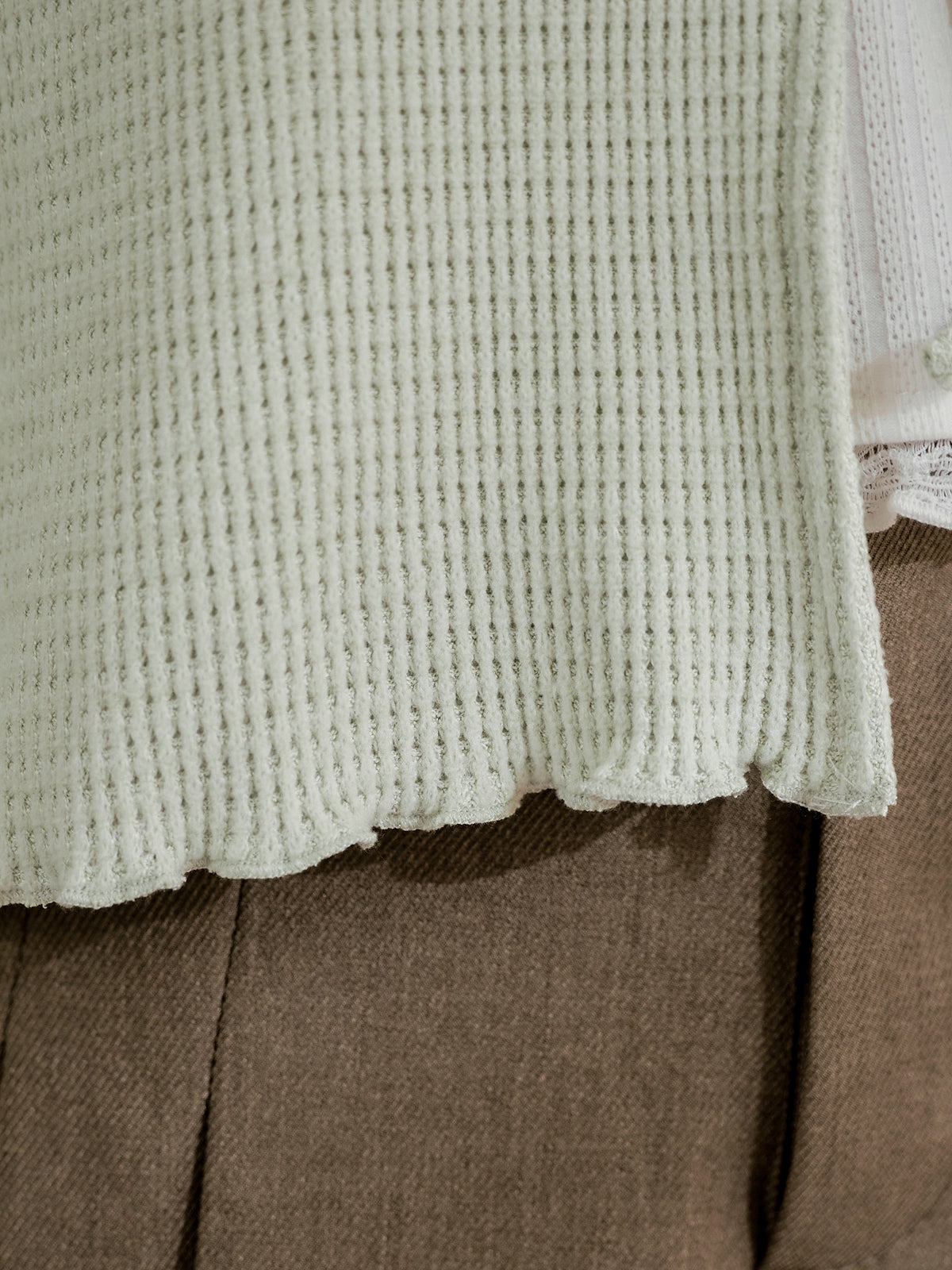 Waffle Tie Detail Cardigan