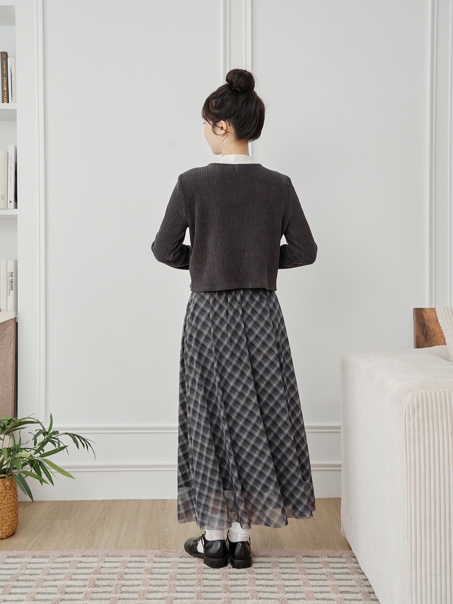 絨面坑紋針織小外套