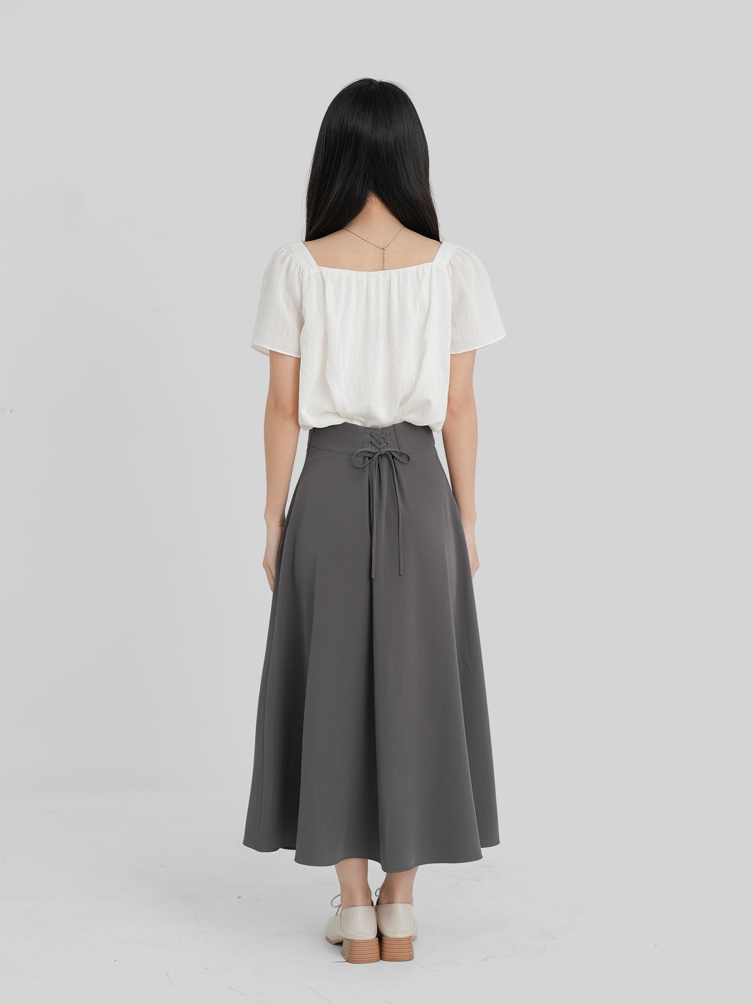 Lace Up Midi Skirt (3 Colours)