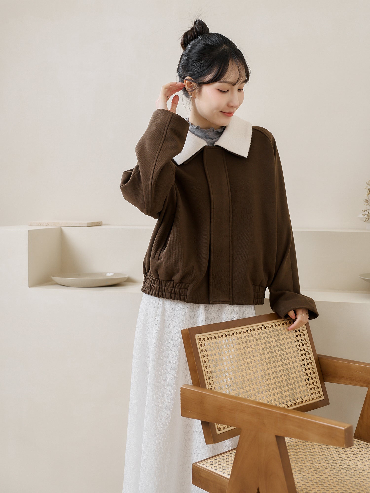 Premium Bomber Coat (Detachable Fluffy Collar)