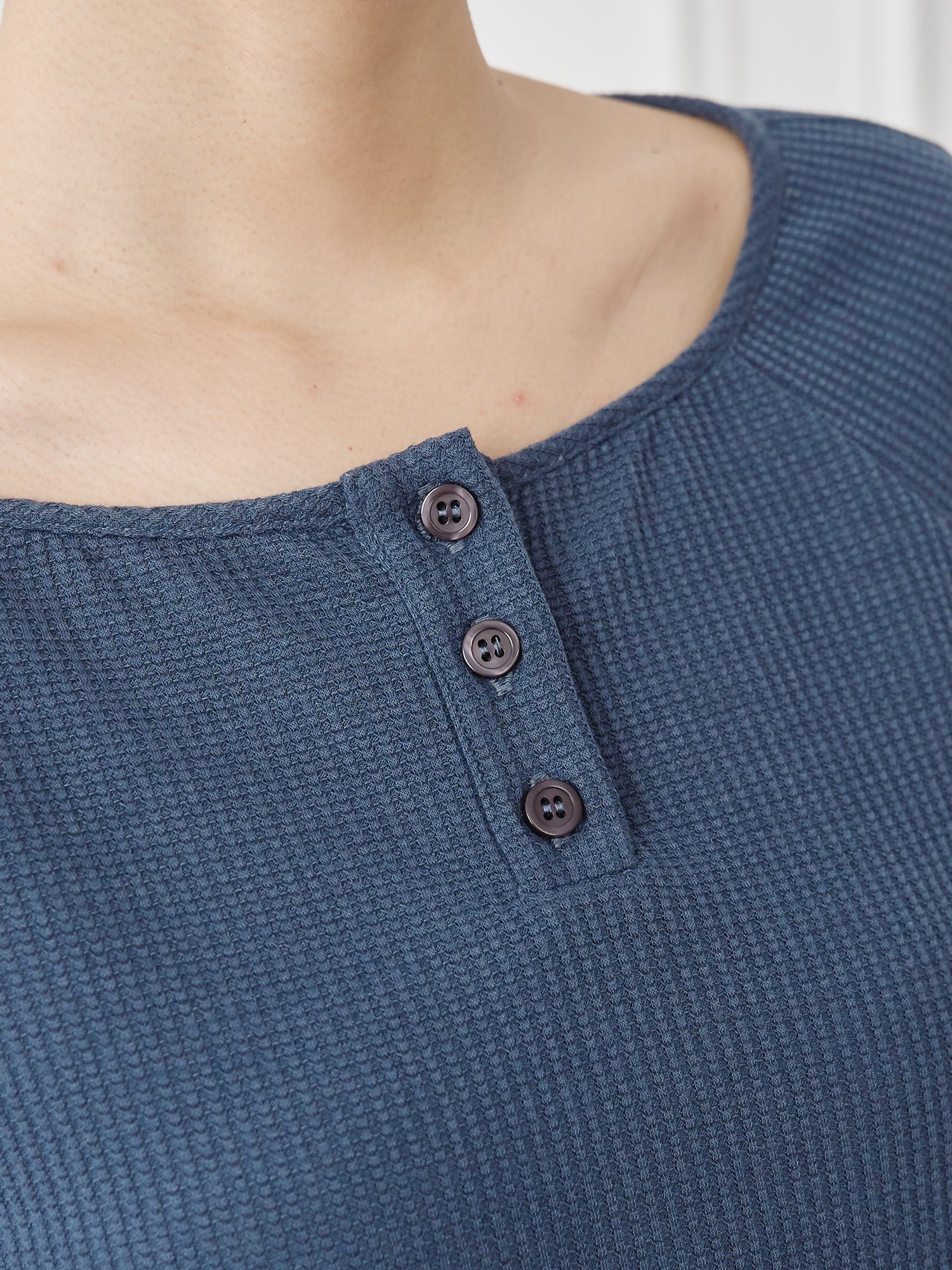 牛角袖華夫格上衣