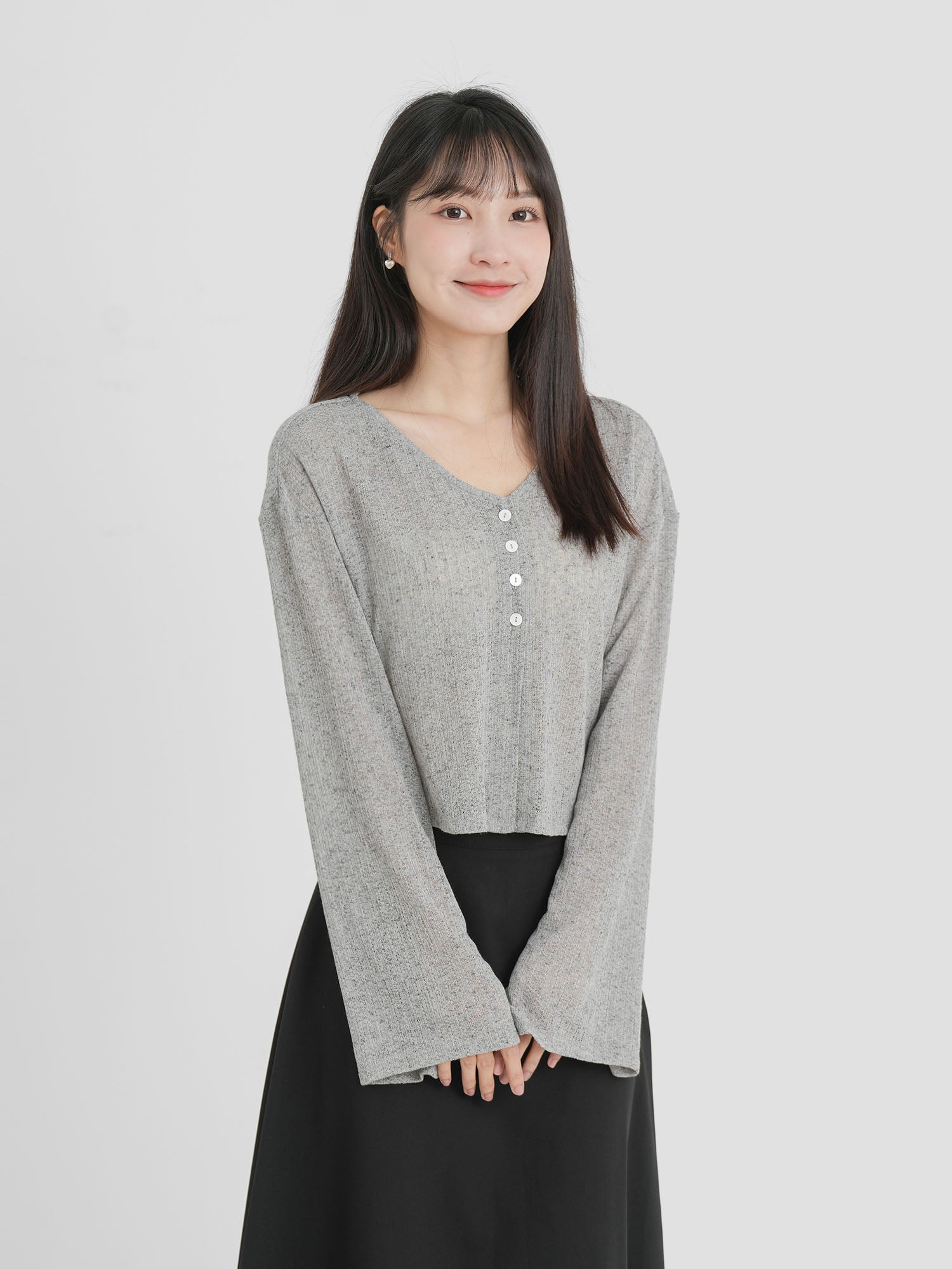 Semi Sheer Buttoned Top (3 Colours)