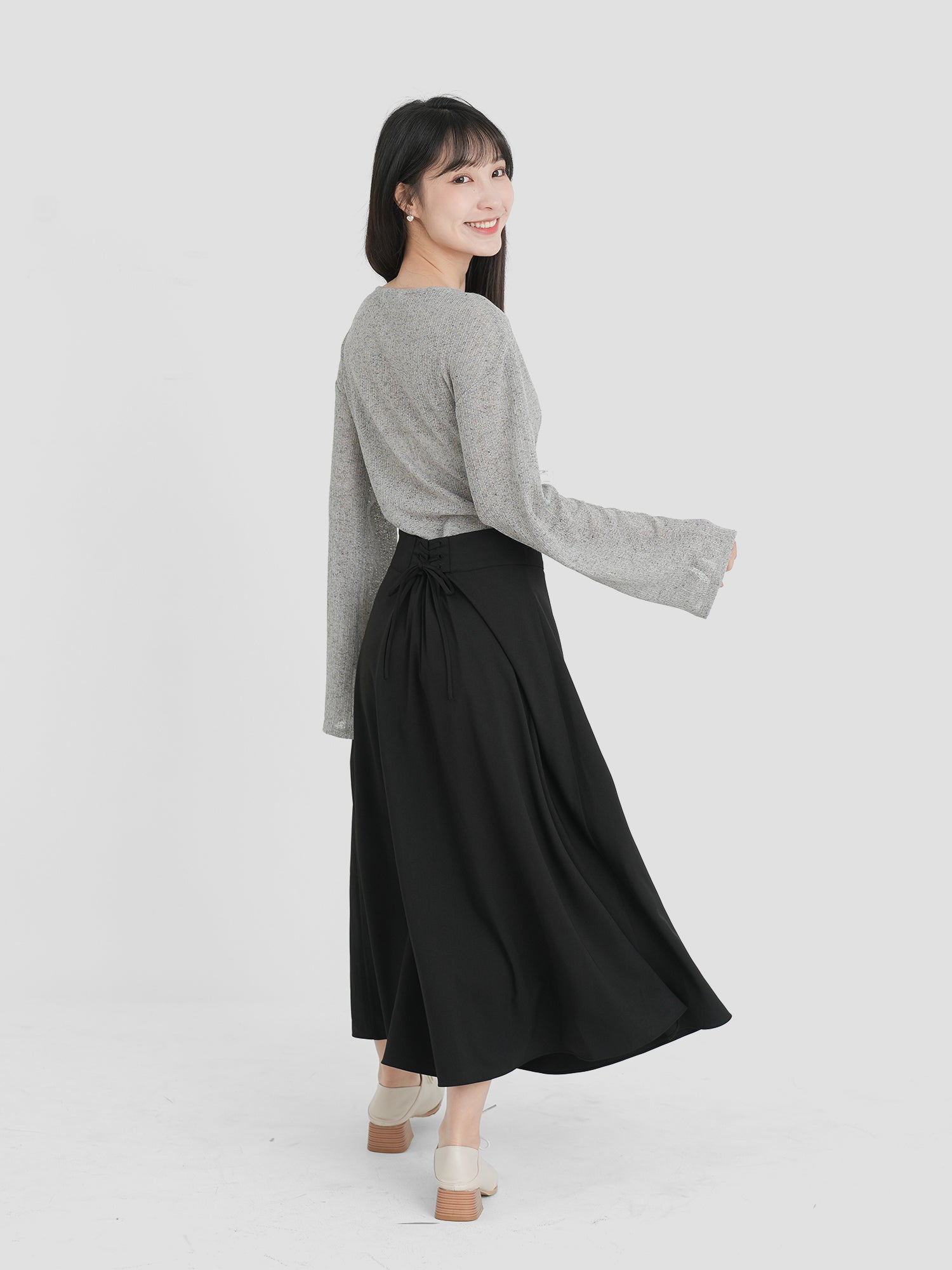 Lace Up Midi Skirt (3 Colours)