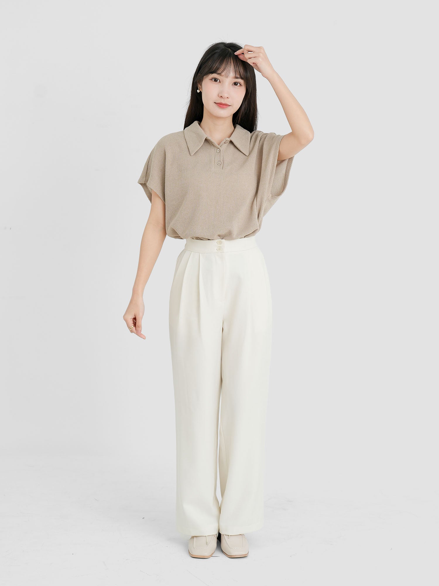 Dual Buttoned Pleat Pants (4 Colours)